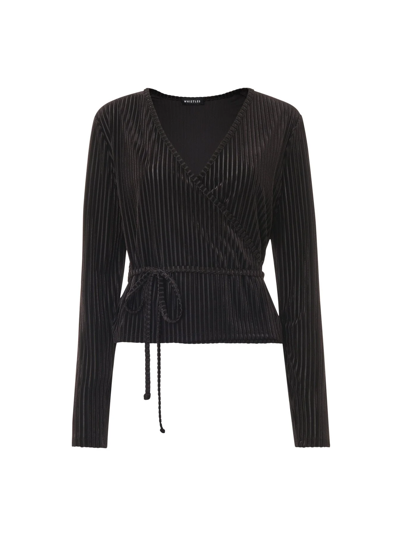 Velvet Stripe Wrap Cardigan