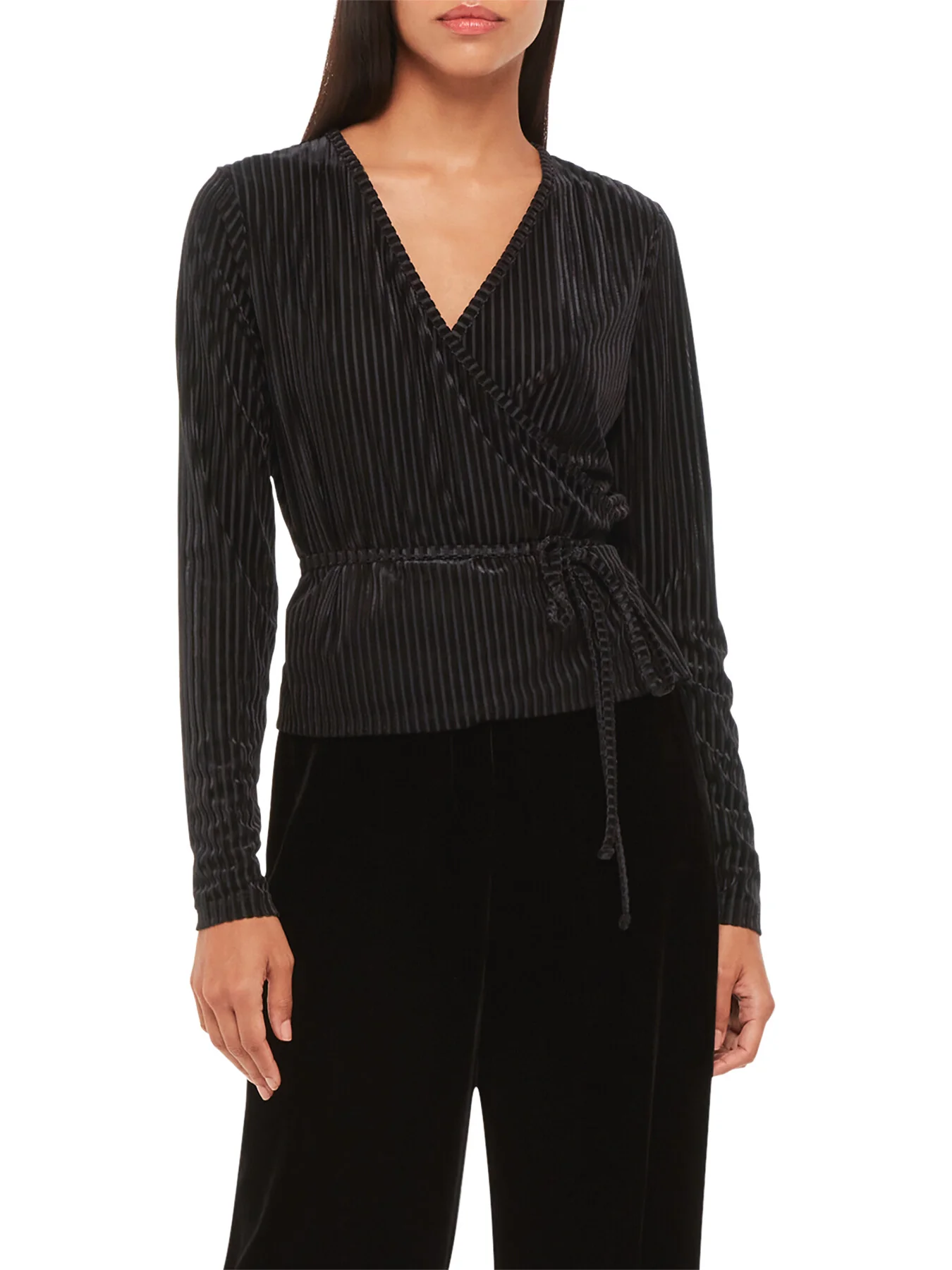 Velvet Stripe Wrap Cardigan - Image 2