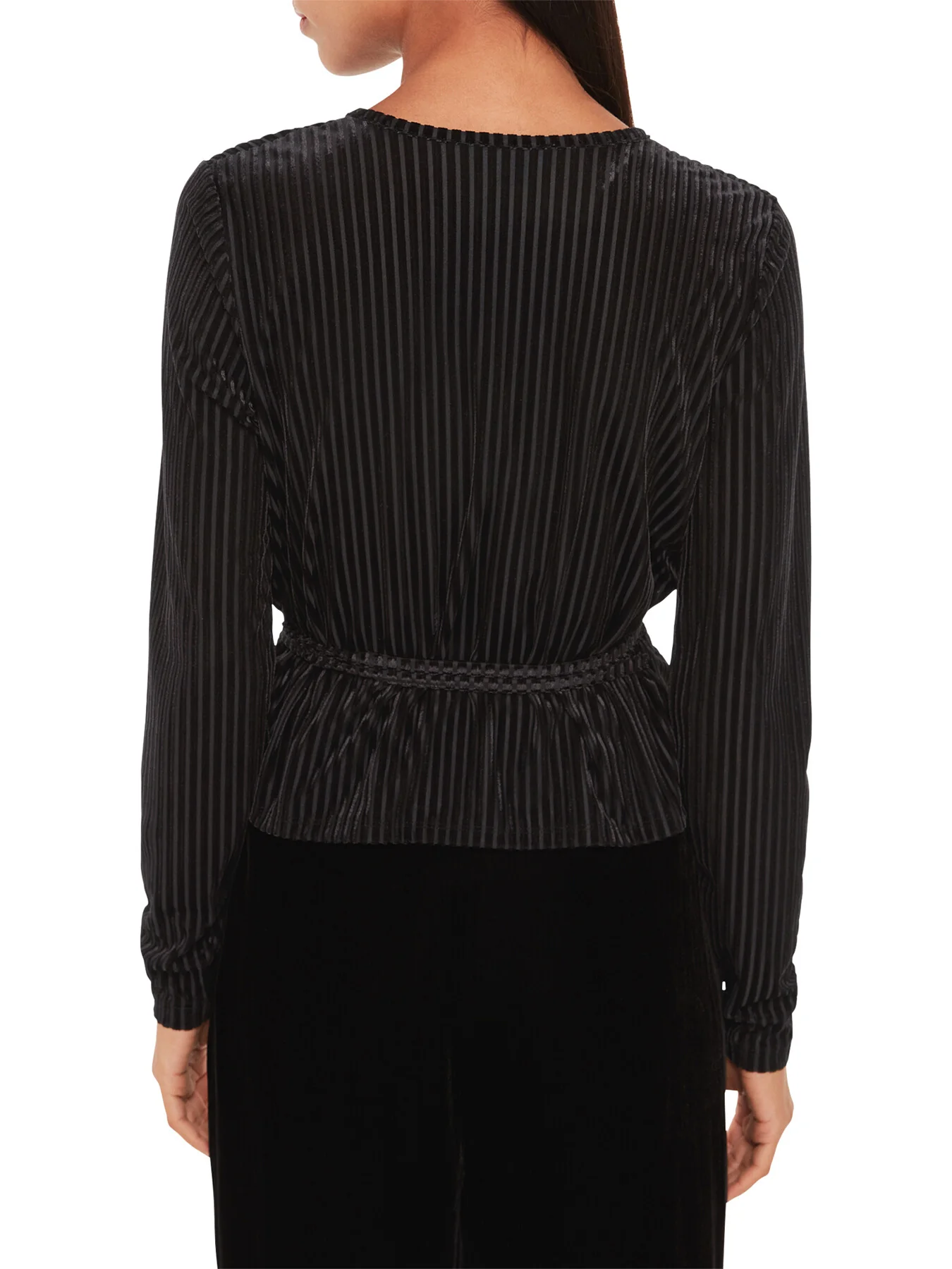 Velvet Stripe Wrap Cardigan - Image 3