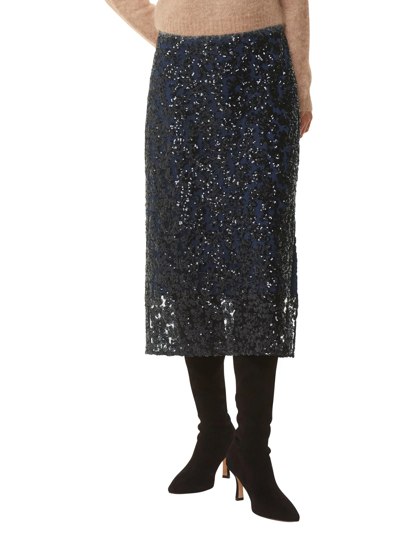 Floral Sequin Midi Skirt - Image 2