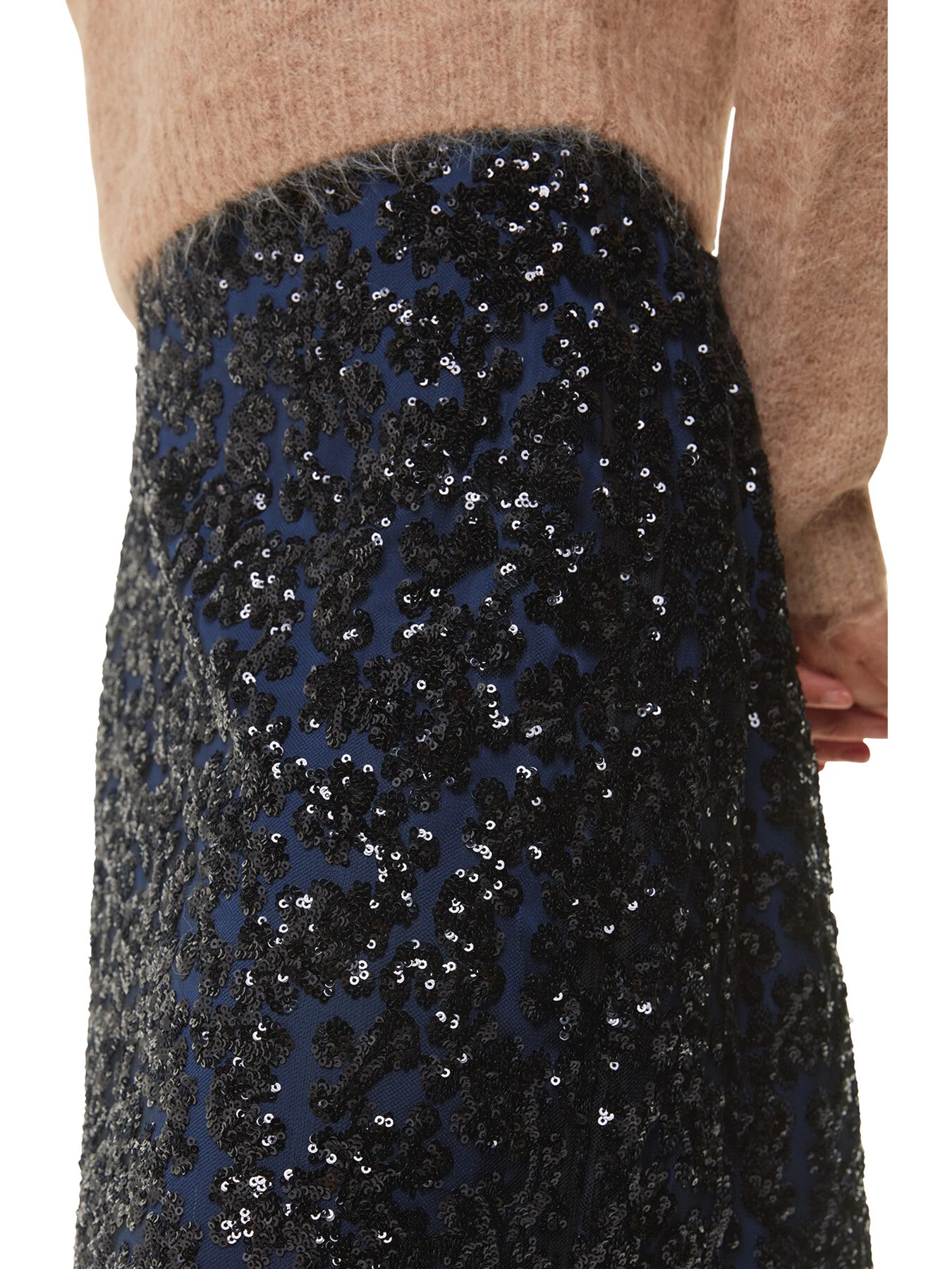 Floral Sequin Midi Skirt - Image 4