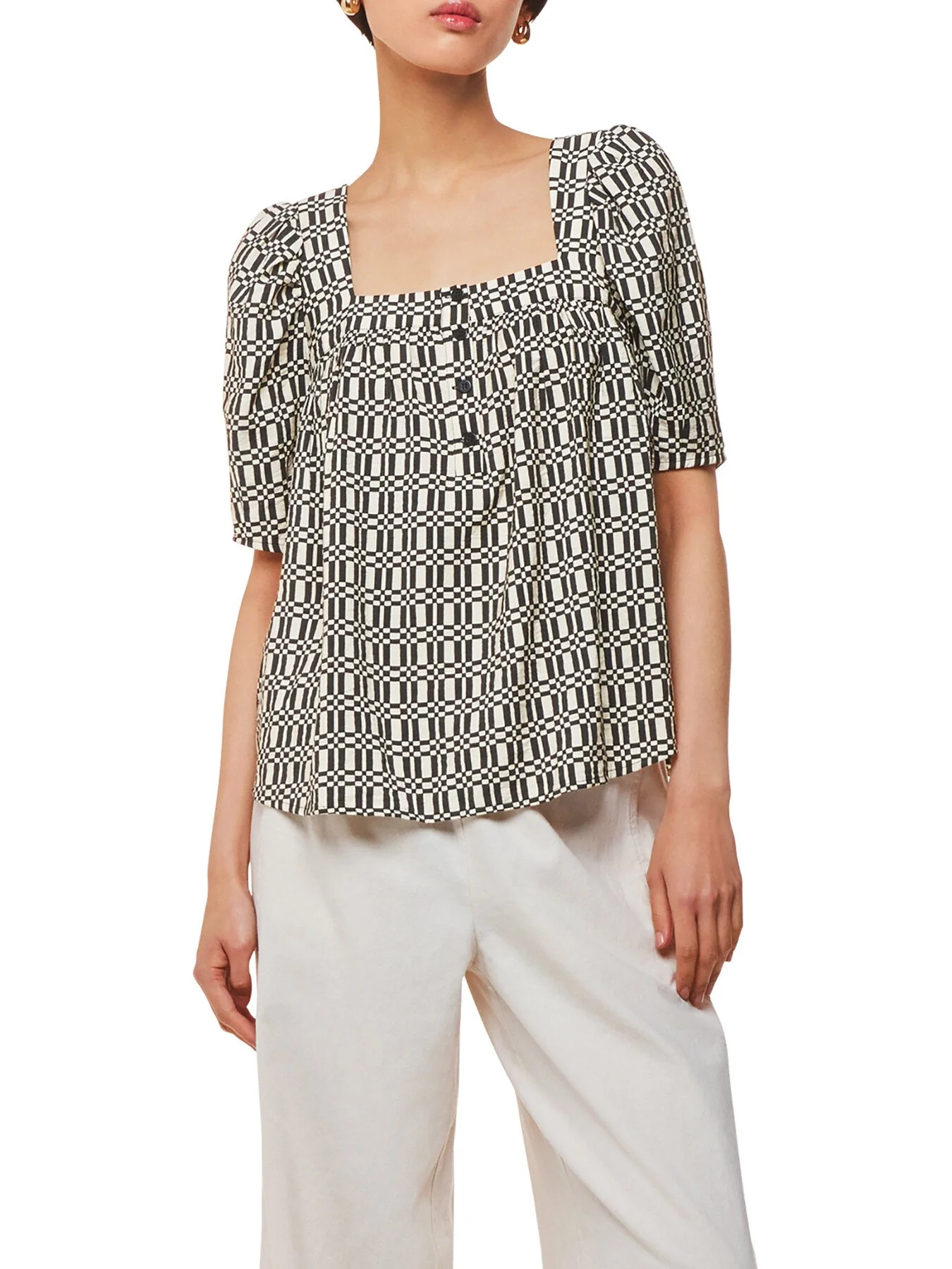 Link Check Square Neck Top - Image 2