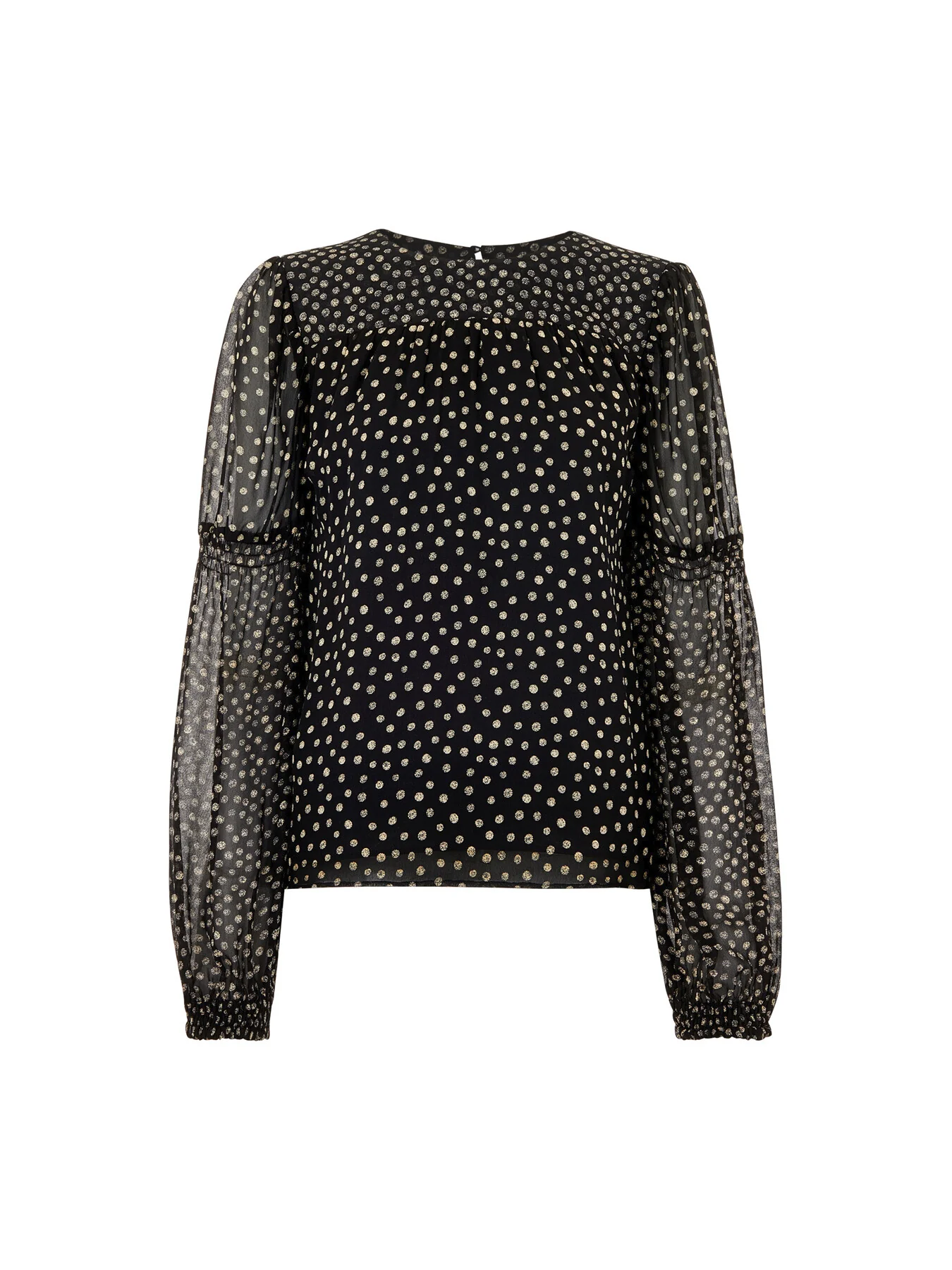 Speckled Polka Dot Shirred Top - Image 3