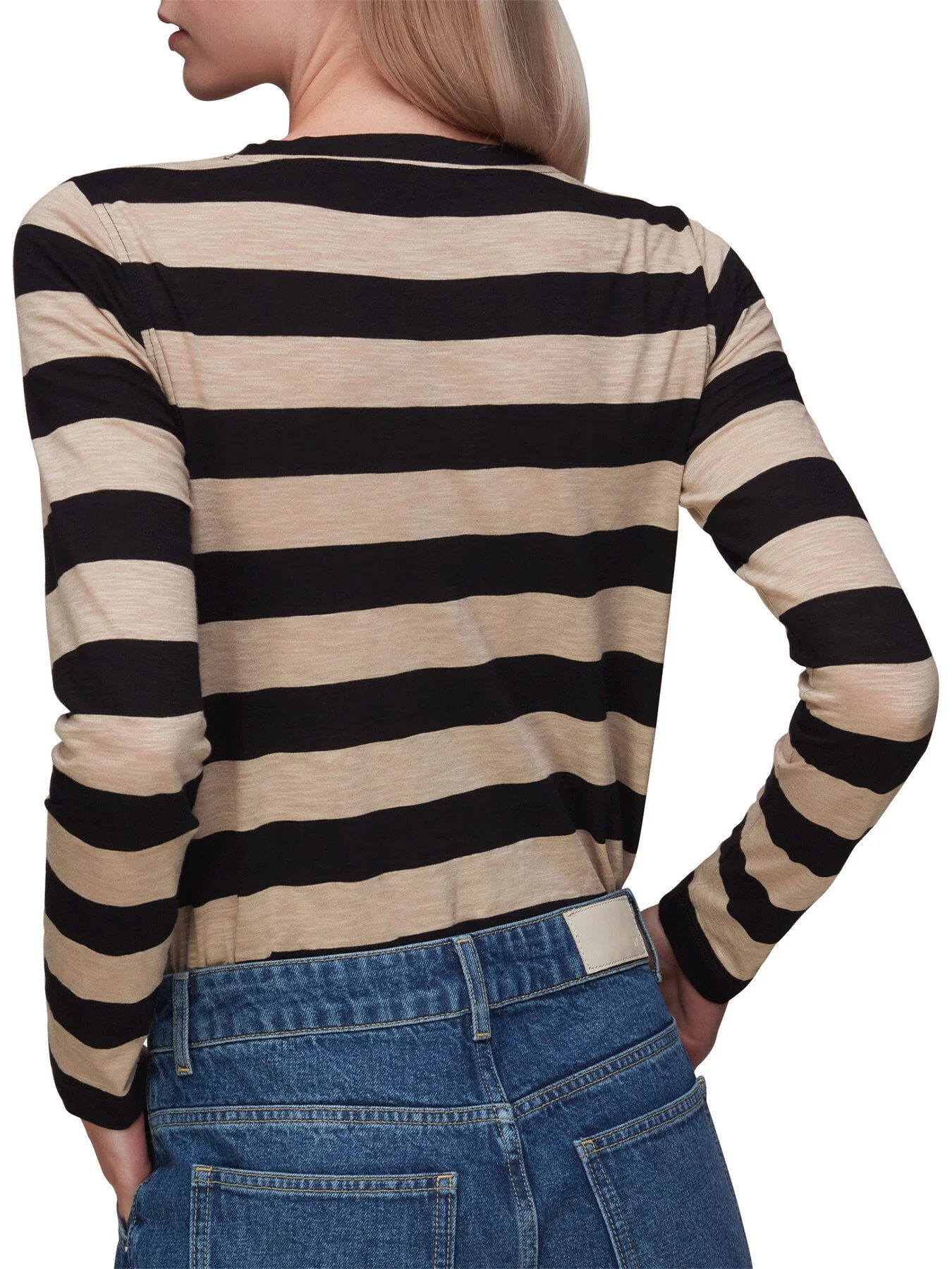 Stripe Crew Neck Pocket Top - Image 3