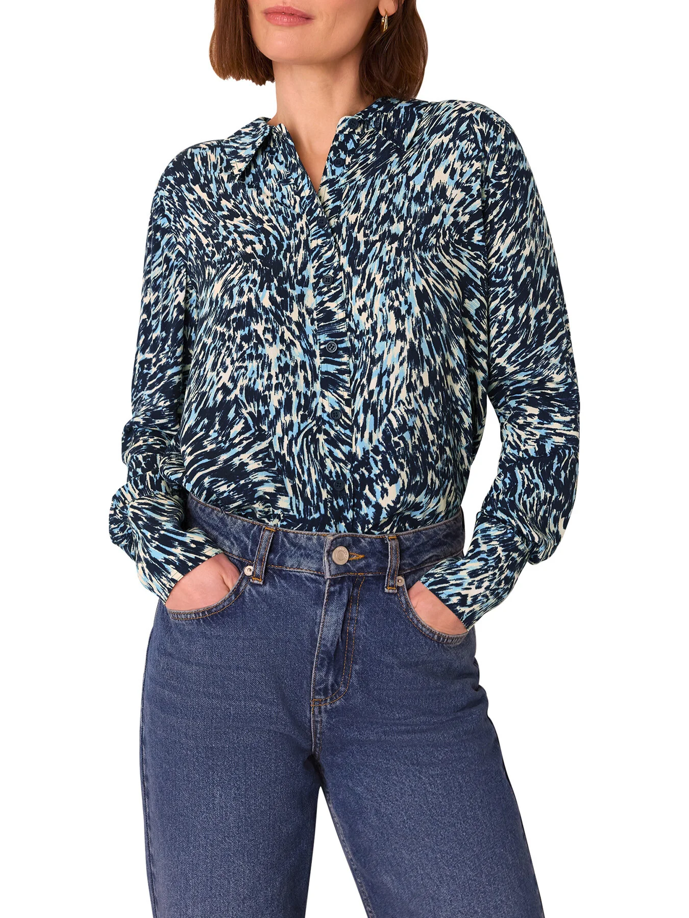 Blue/Multi Leopard Swirl Print Shirt - Image 2