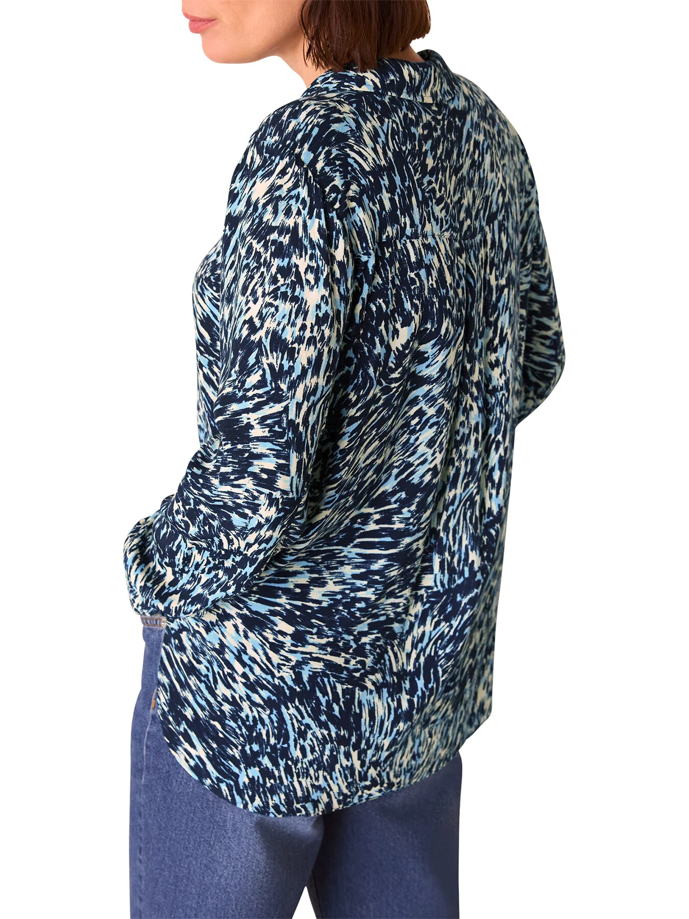 Blue/Multi Leopard Swirl Print Shirt - Image 4