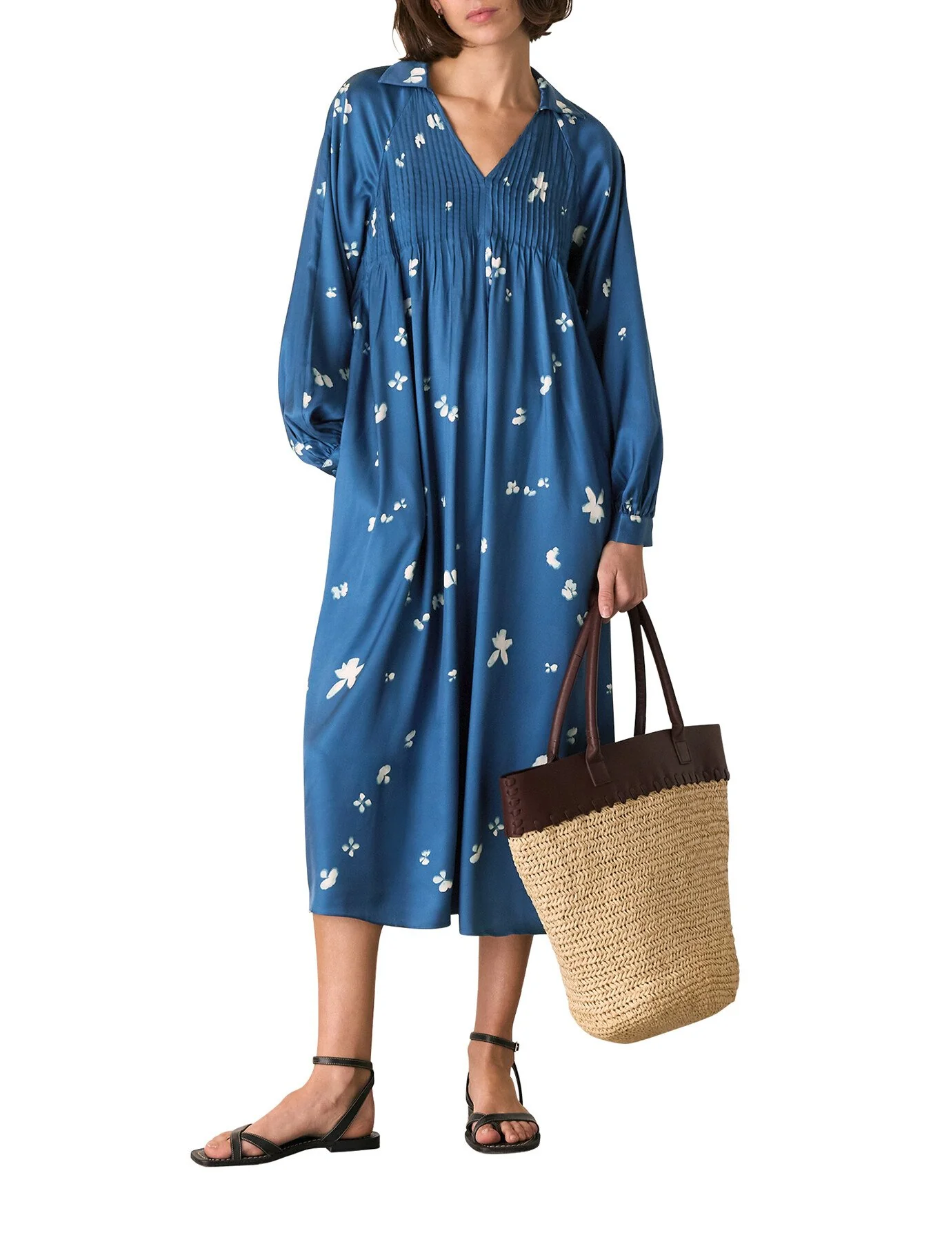 Blue/Multi Sun Bleached Floral Dress - Image 4