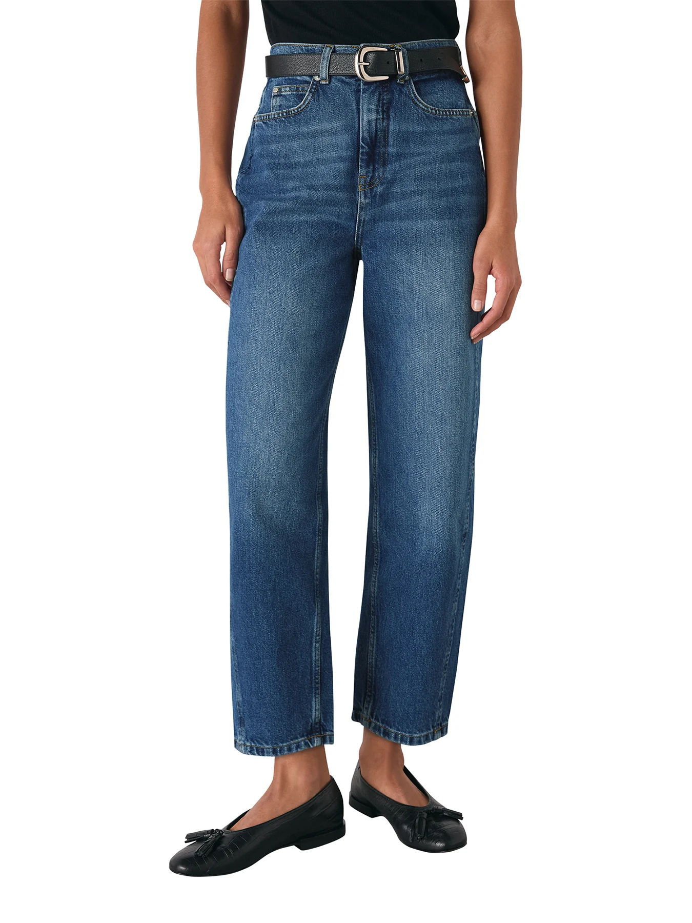 Denim High Waist Barrel Leg Jean - Image 2
