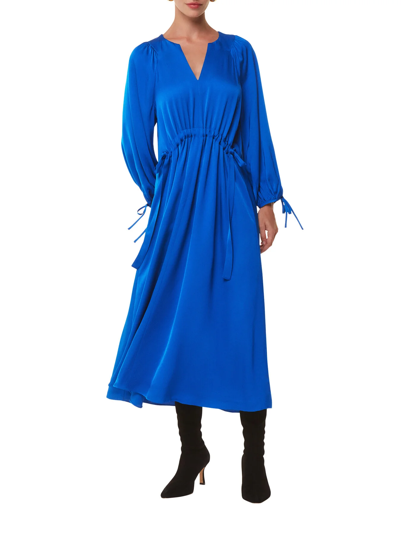 Molly Satin Ruched Dress - Image 2