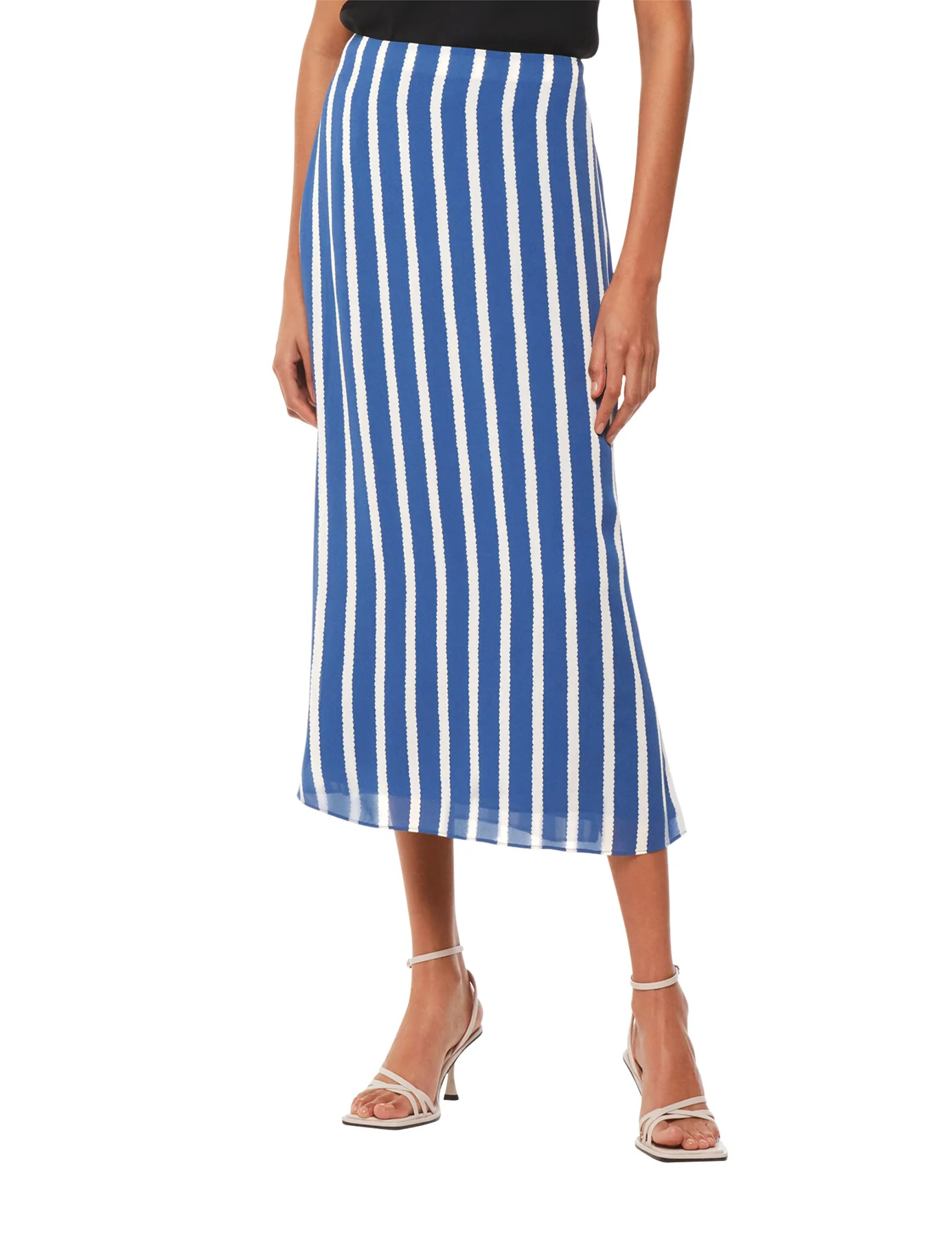 Crinkle Stripe Midi Skirt - Image 2