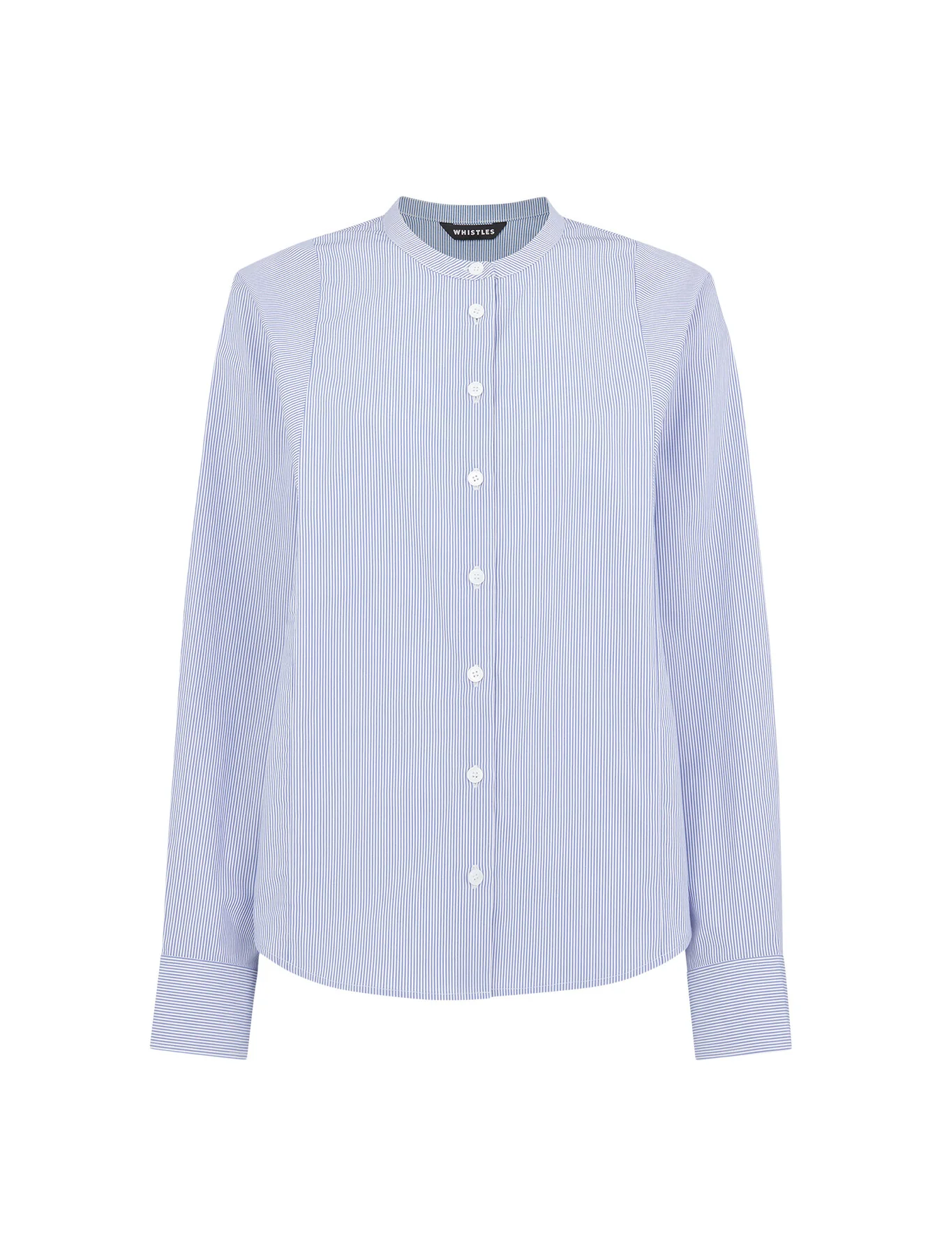 Stripe Grandad Collar Shirt