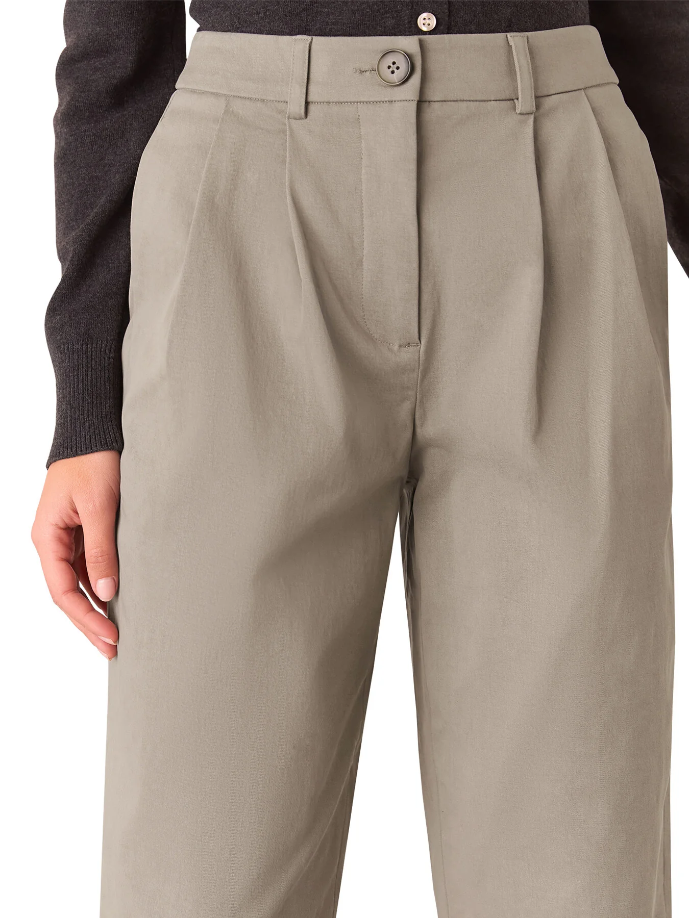 Taupe Bethany Barrel Leg Trouser - Image 3