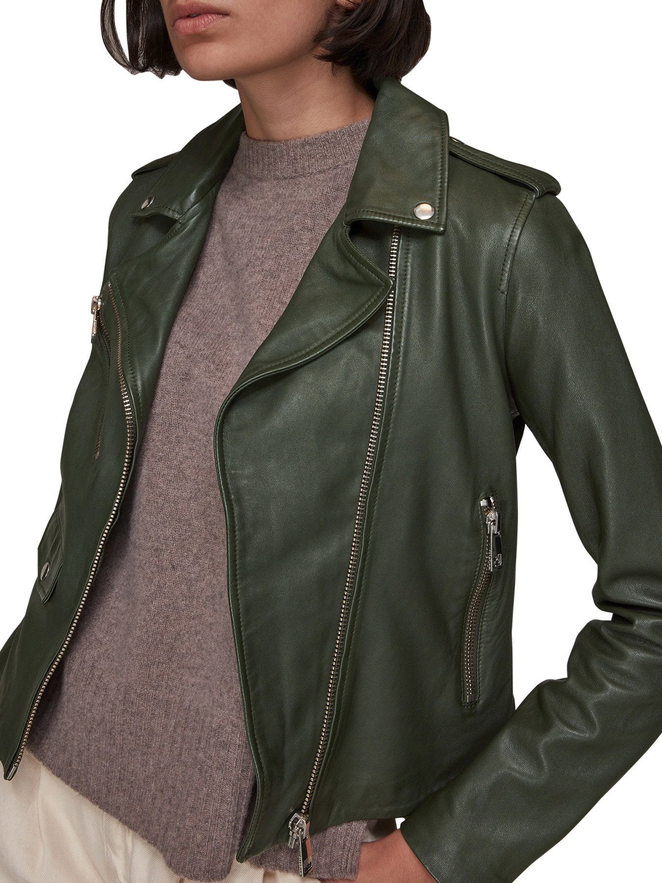 Agnes Pocket Leather Jacket - Image 4