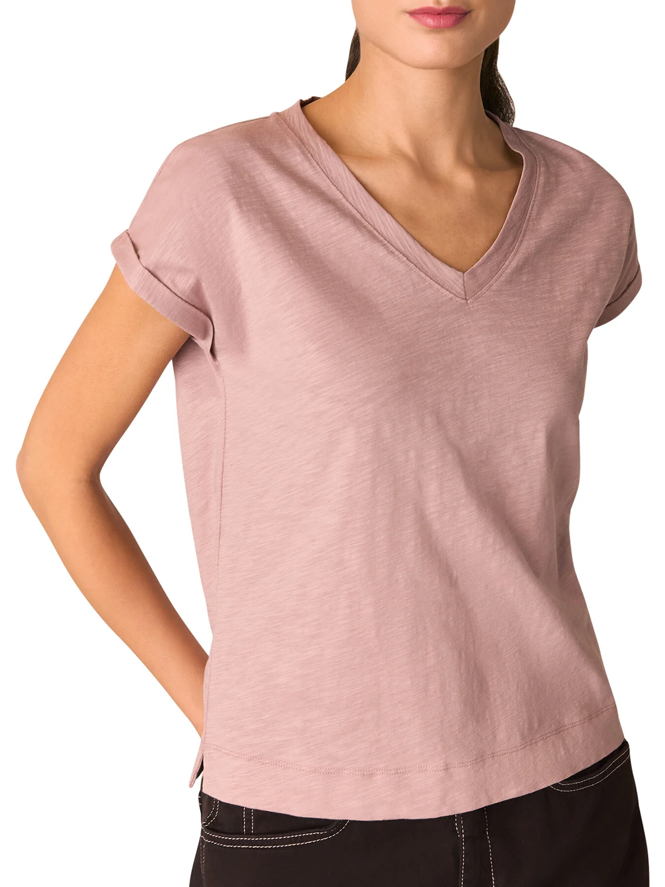 Willa V Neck Cap Sleeve Tee - Image 4