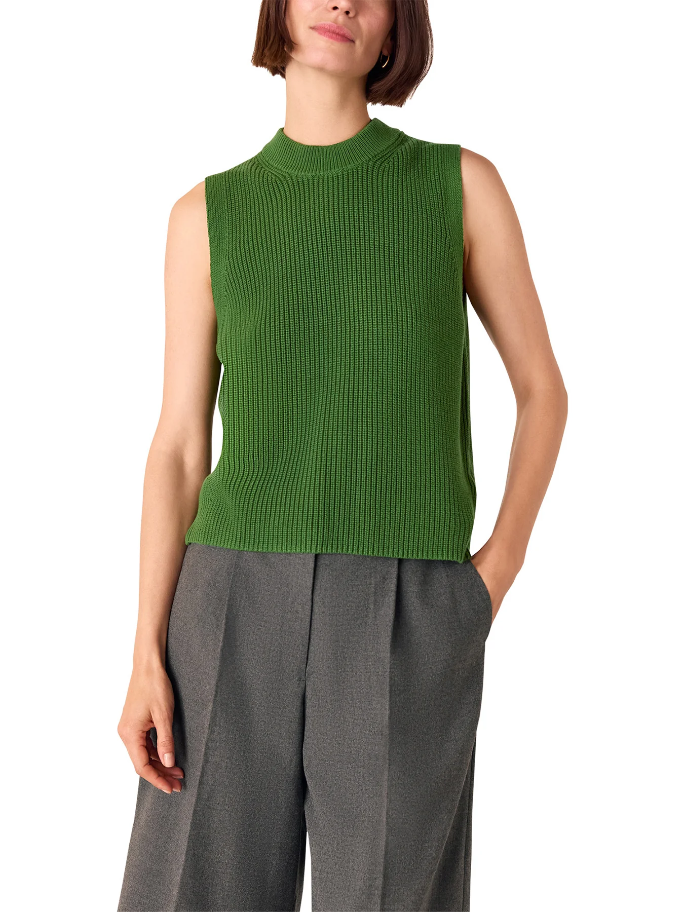 Cotton Back Detail Ribbed Tank - Image 2