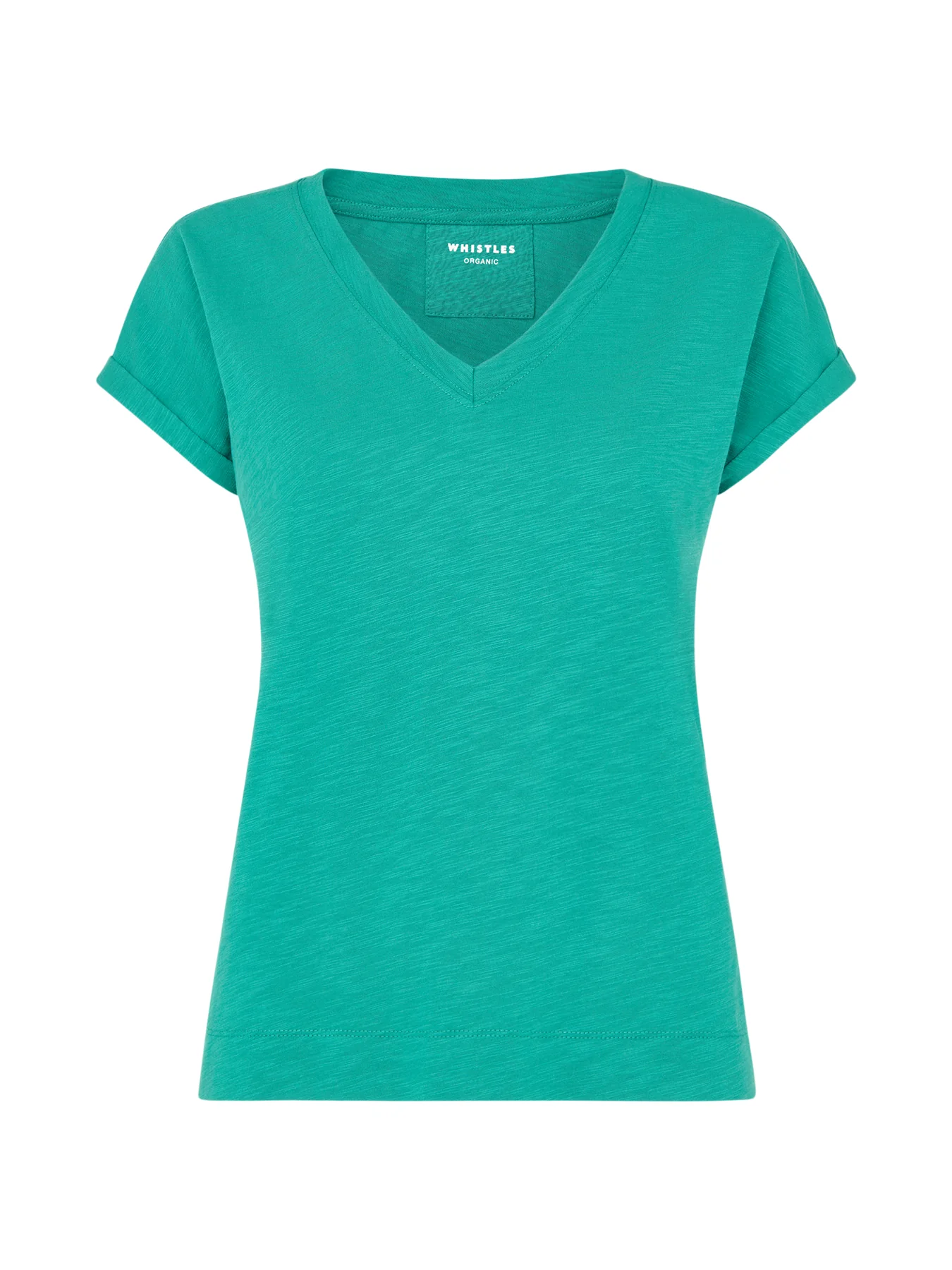 Green Willa V Neck Cap Sleeve Tee