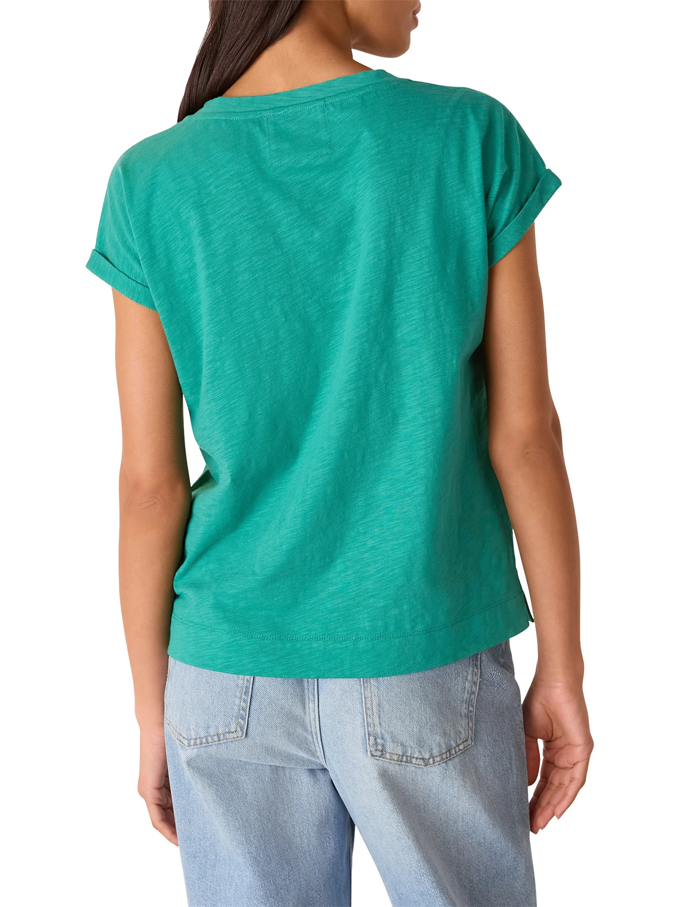Green Willa V Neck Cap Sleeve Tee - Image 3