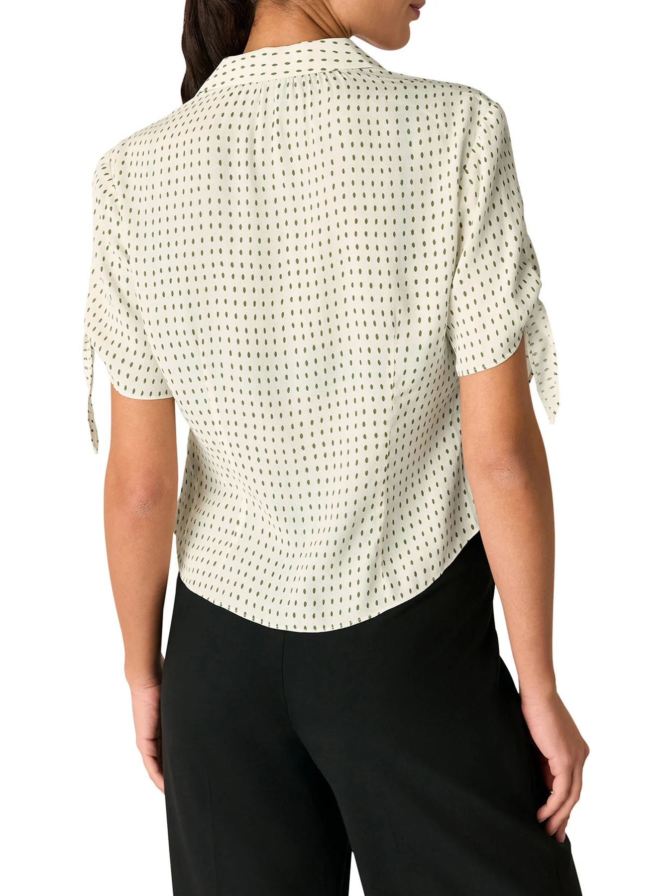 Khaki/Multi Oval Spot Tie Sleeve Shirt - Image 3