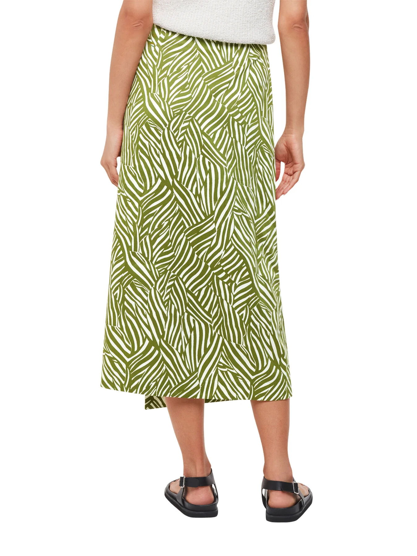 Linear Leaf Wrap Midi Skirt - Image 3