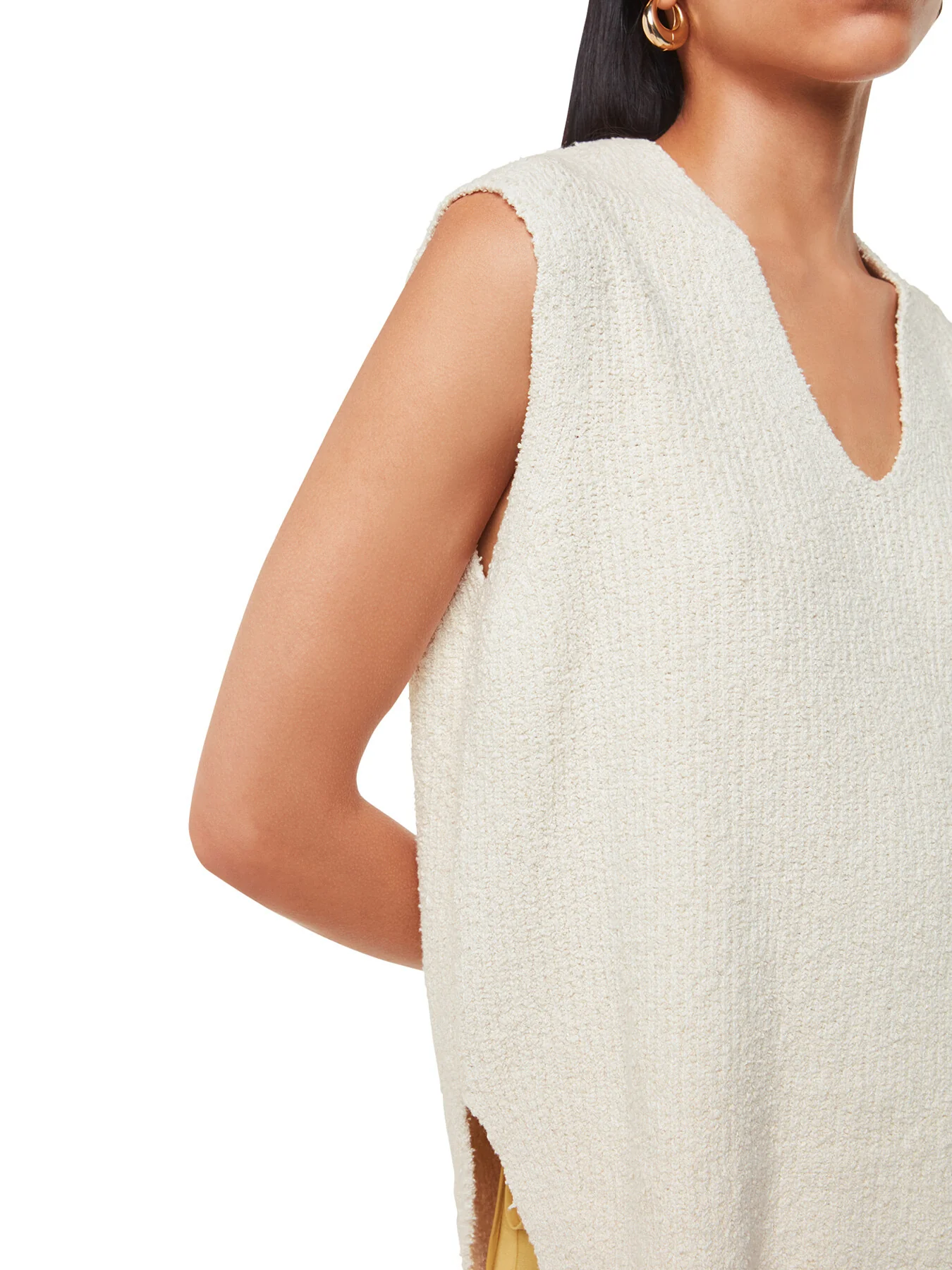 Cotton Textured V Neck Tank - Image 4