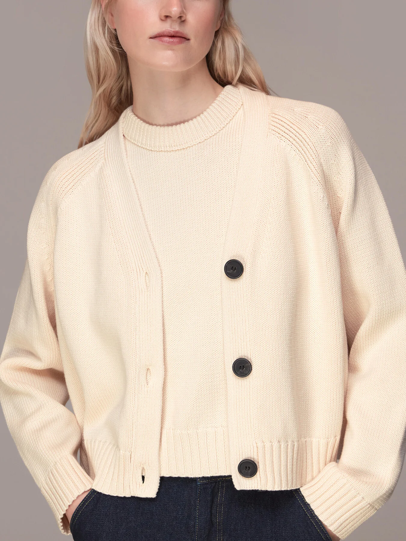 Karine Rib Detail Cardigan - Image 2