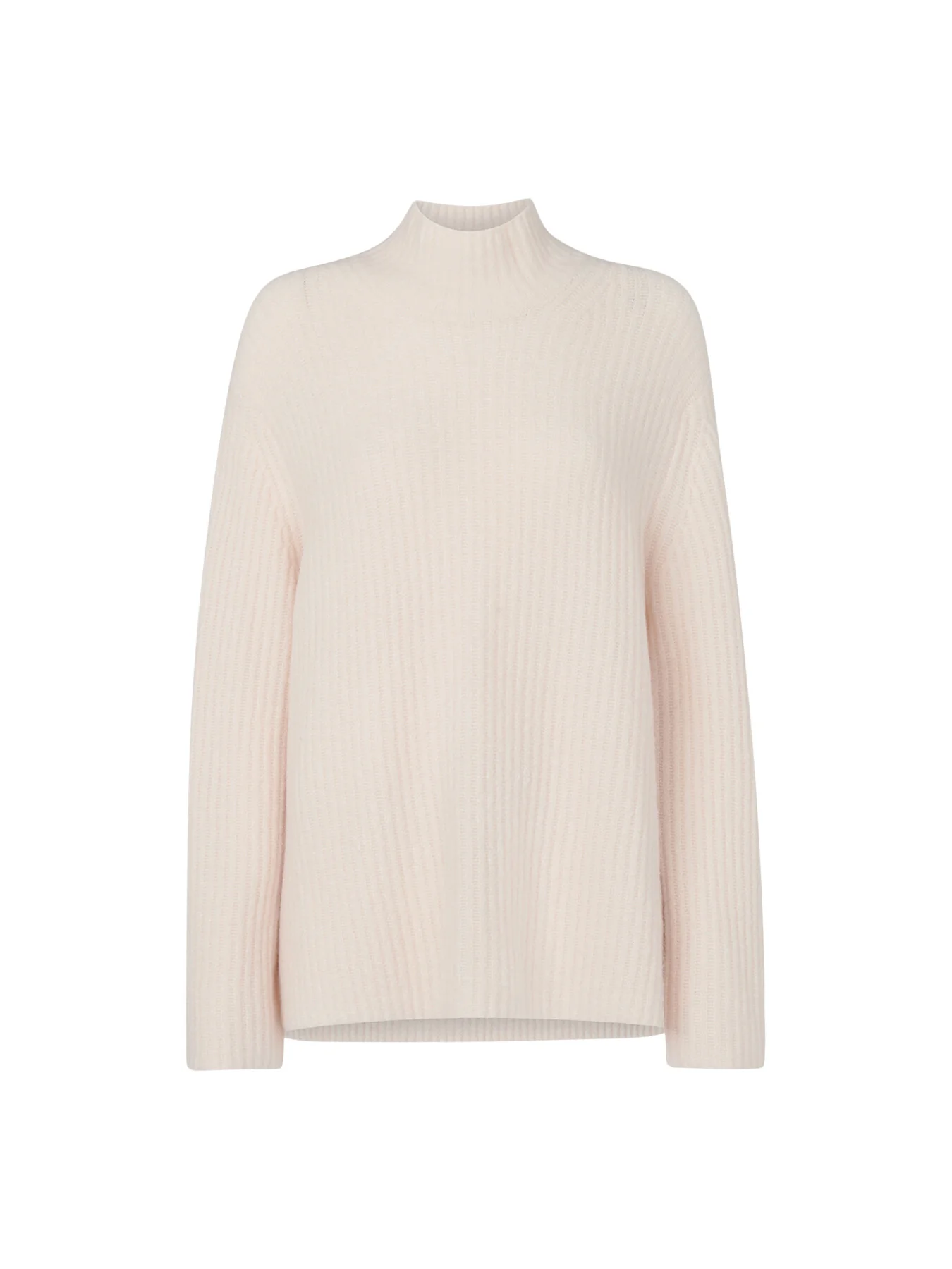 Wool Mix Rib Funnel Neck