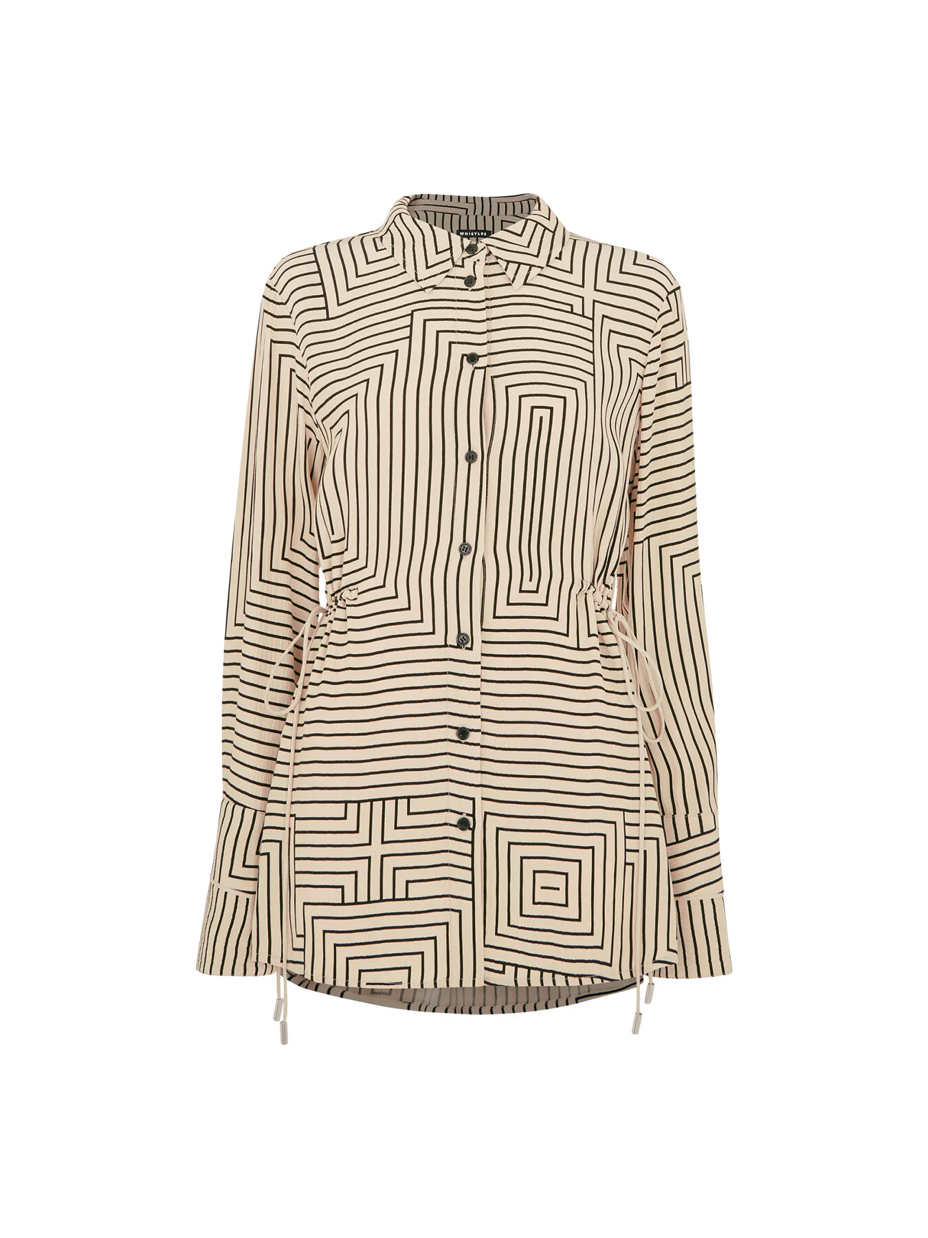 Angled Stripe Tie Detail Shirt
