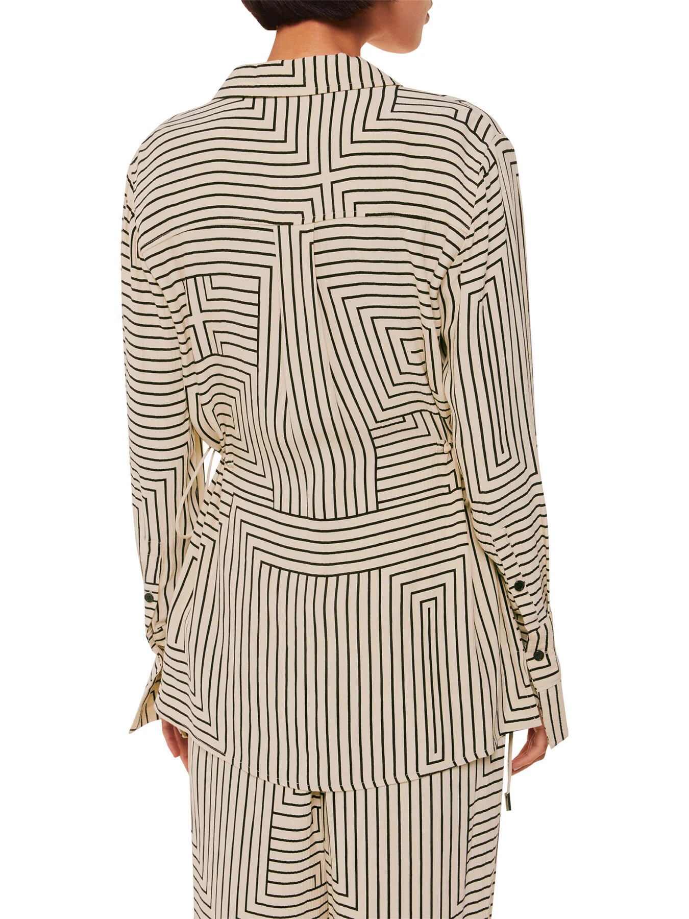 Angled Stripe Tie Detail Shirt - Image 3