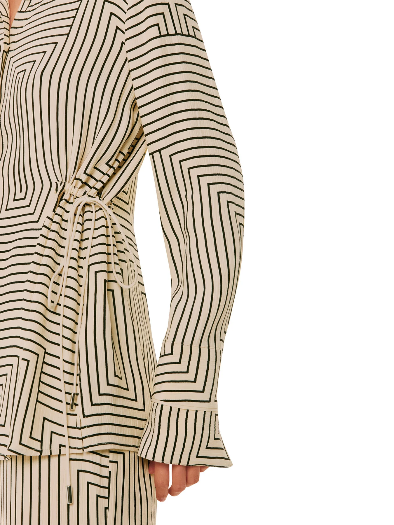 Angled Stripe Tie Detail Shirt - Image 4