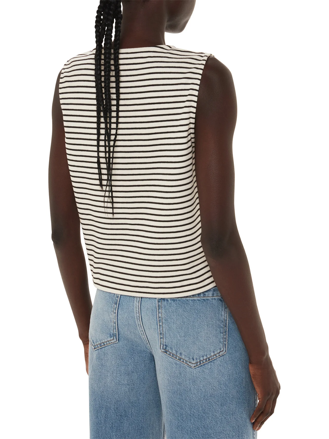 Button Up Stripe Rib Tank - Image 3