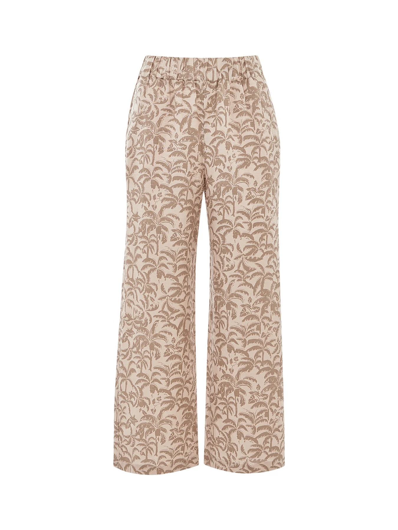 Palm Print Cropped Trouser
