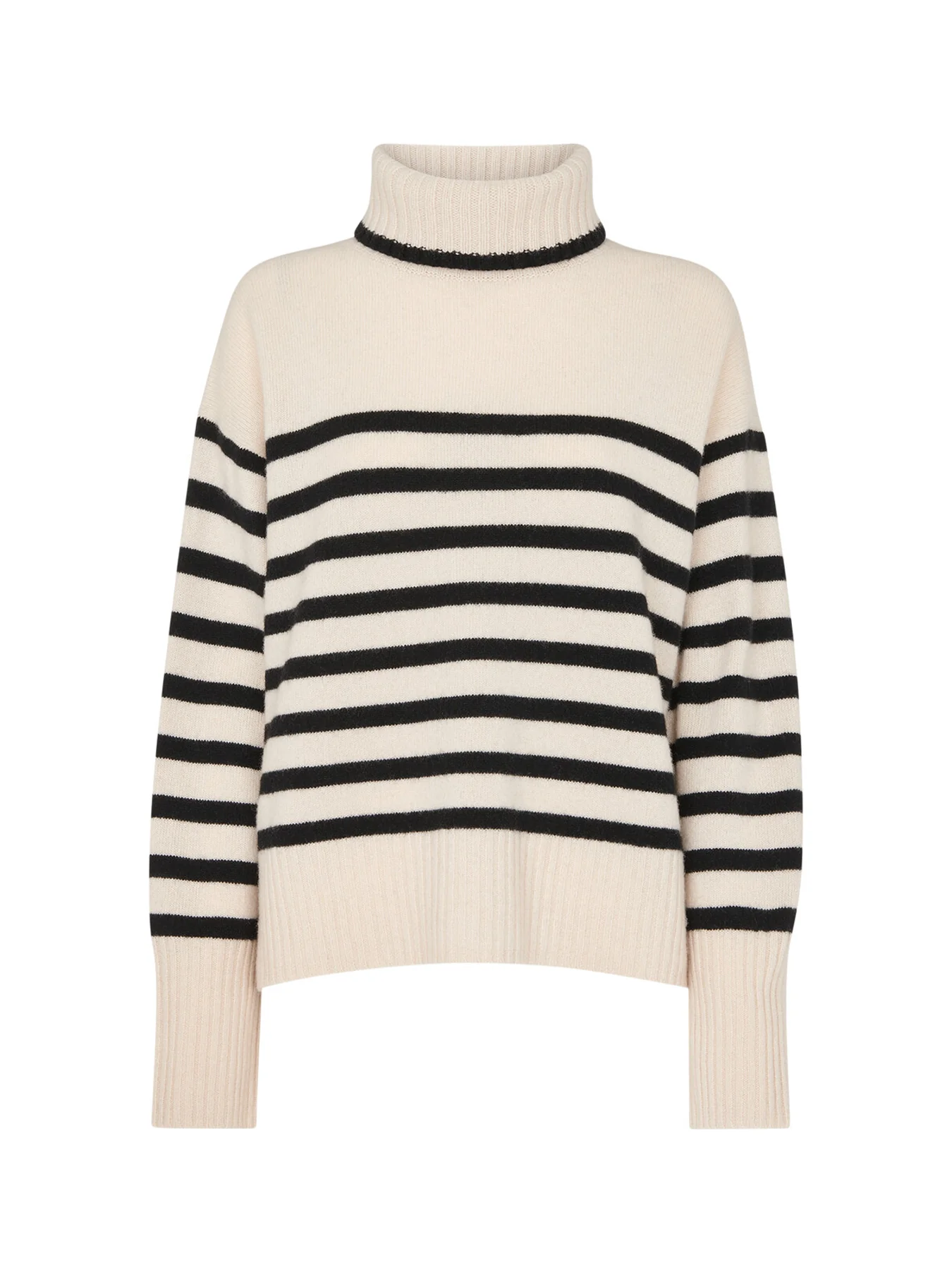 Stripe Wool Roll Neck