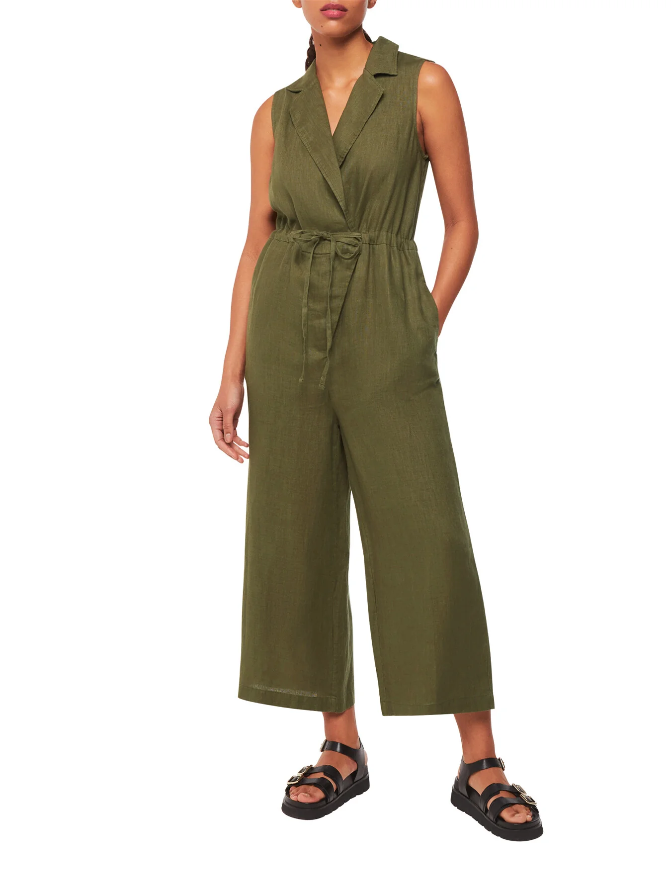 Bella Linen Wrap Jumpsuit - Image 2