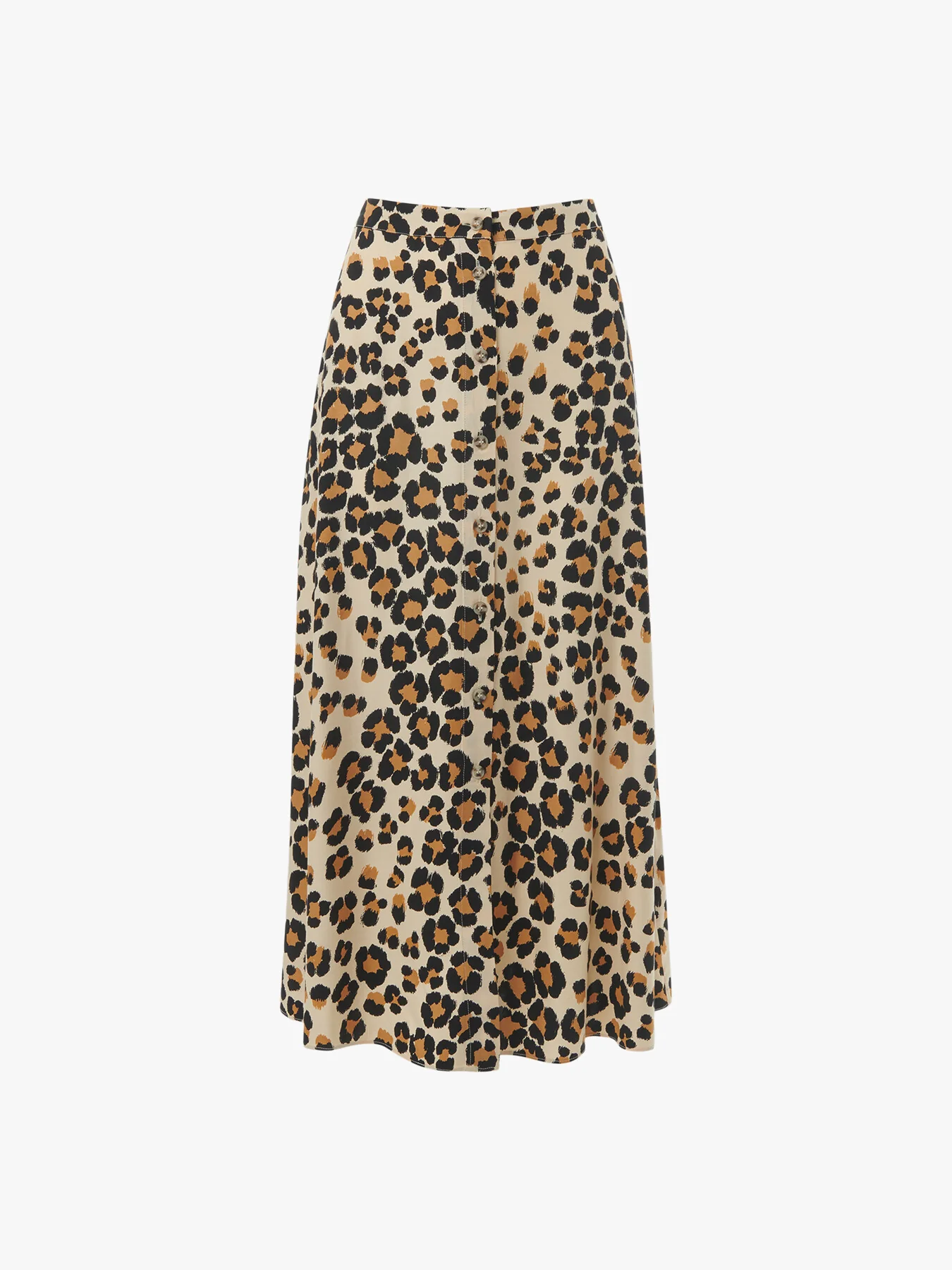 Painted Leopard Button Skirt