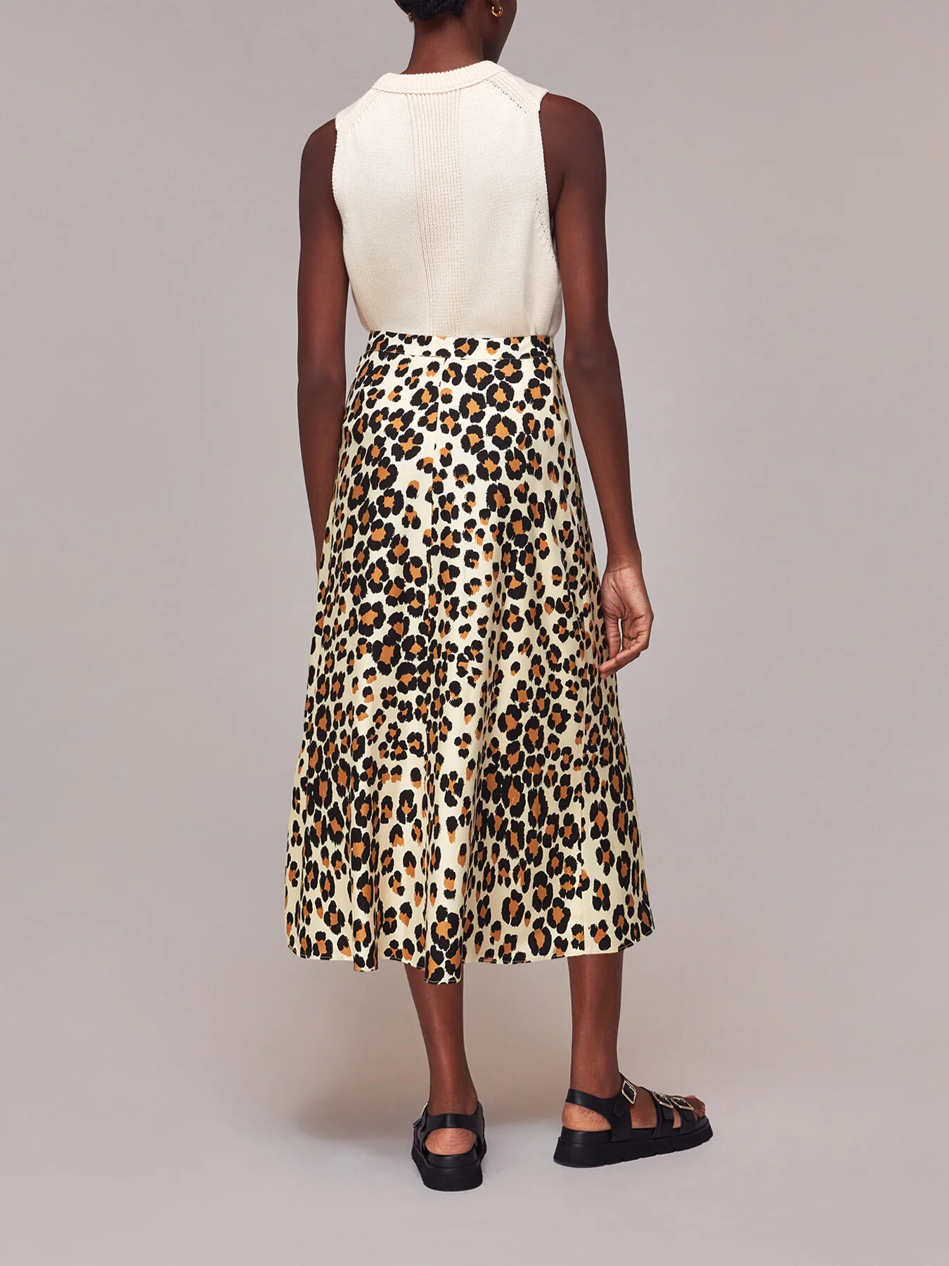 Painted Leopard Button Skirt - Image 3