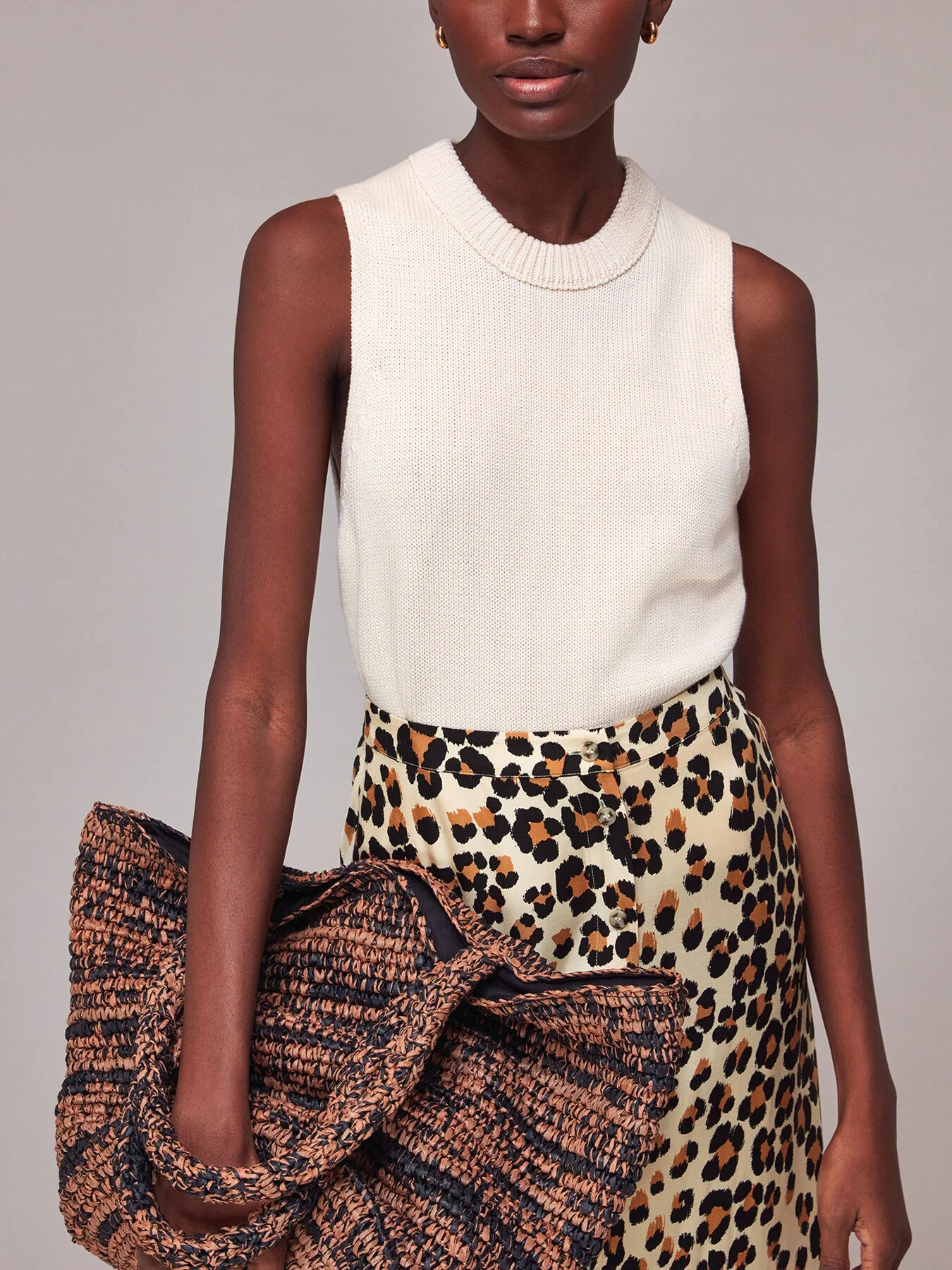 Painted Leopard Button Skirt - Image 5