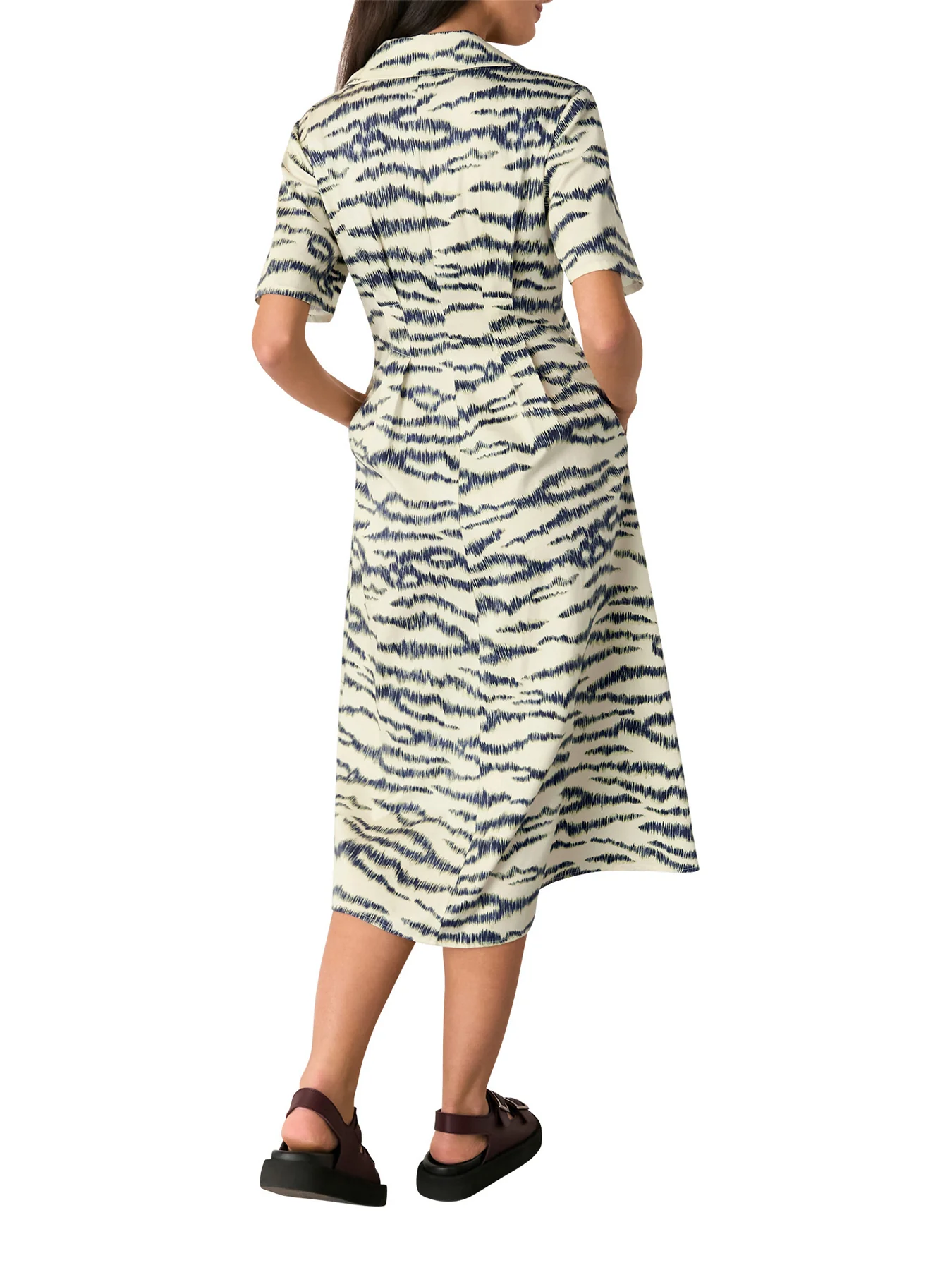 Ivory/Multi Feathered Tiger Midi Dress - Image 3