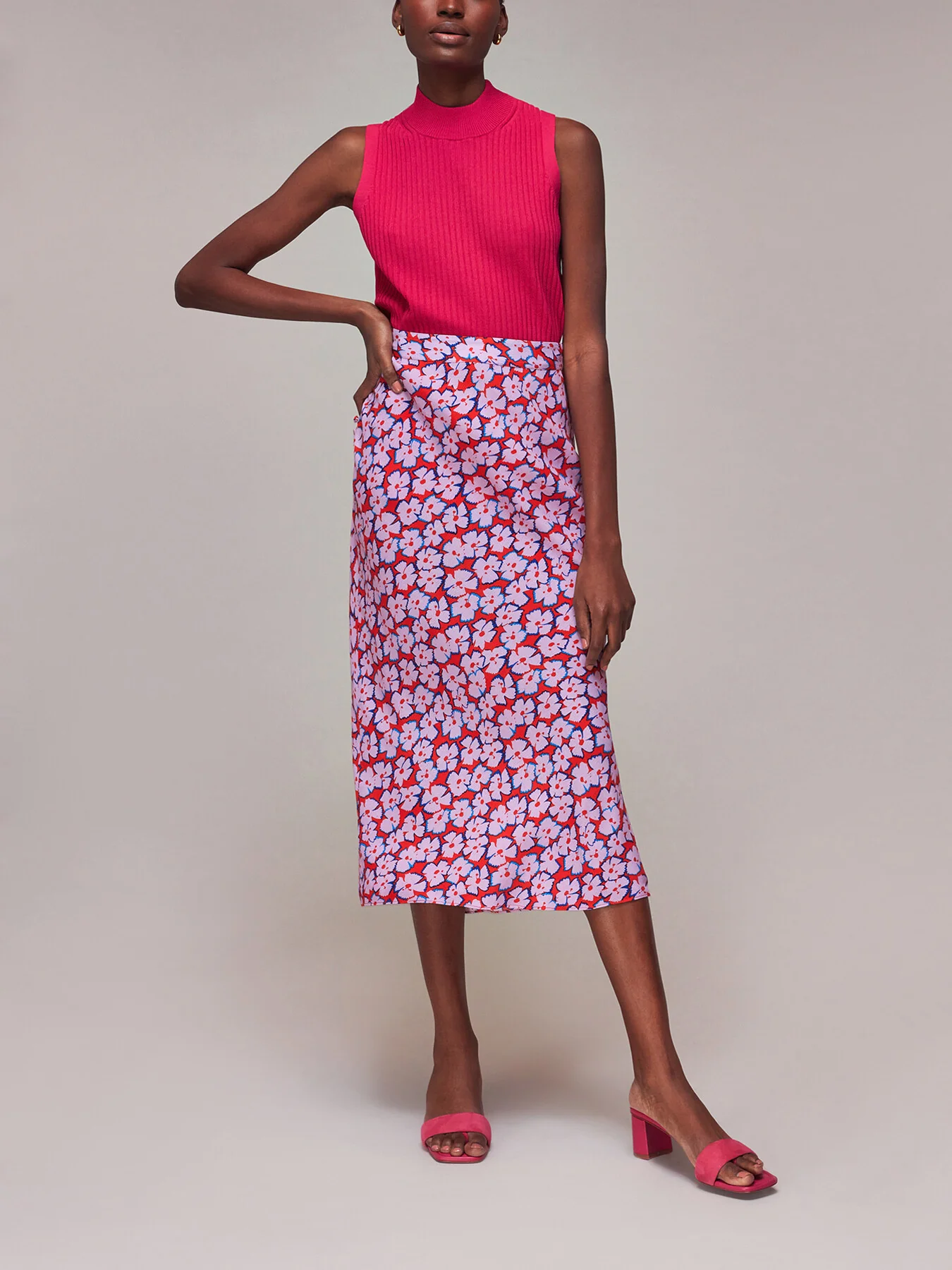 Farfalle Print Bias Cut Skirt - Image 2