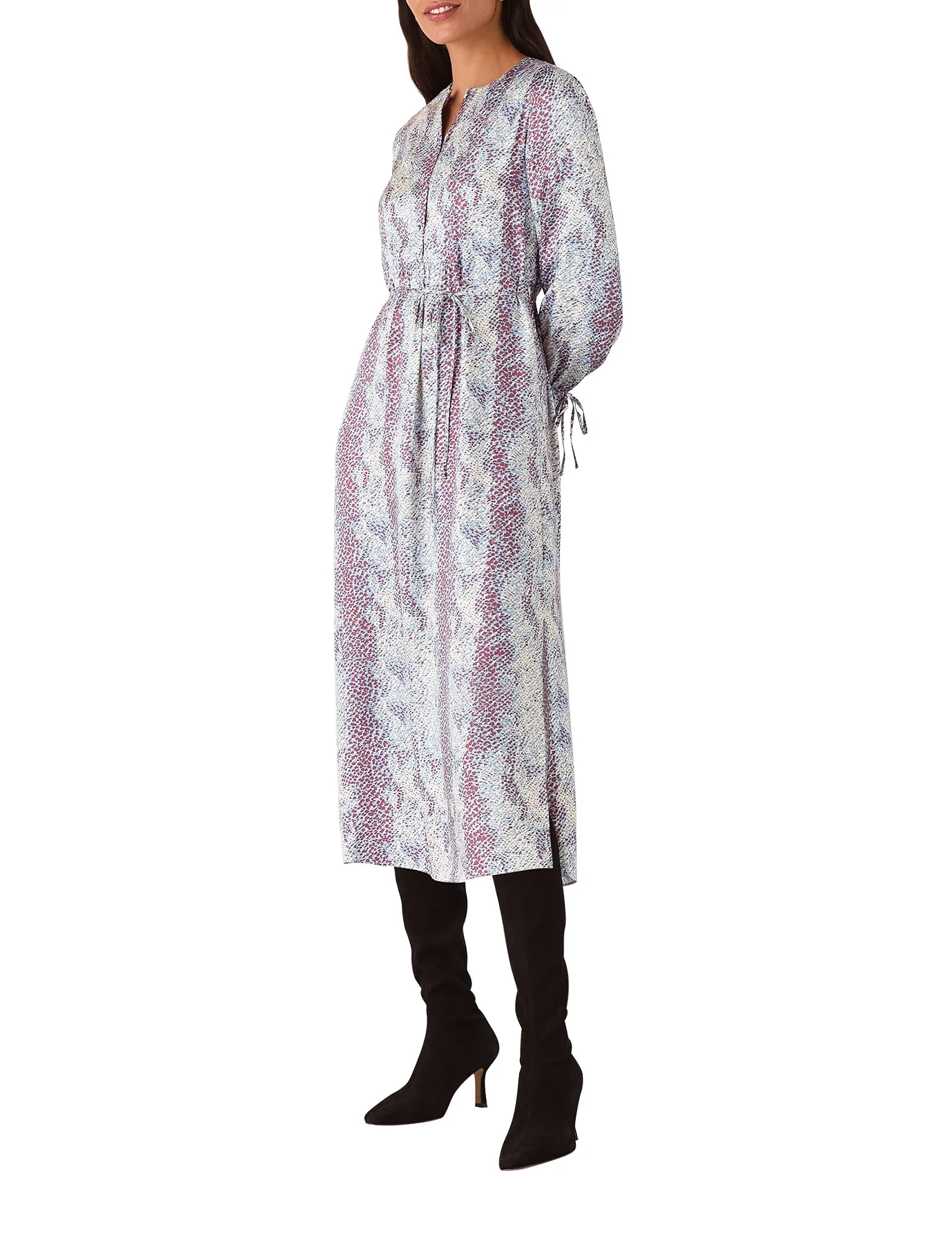 Mottled Snake Print Midi Dress - Image 2