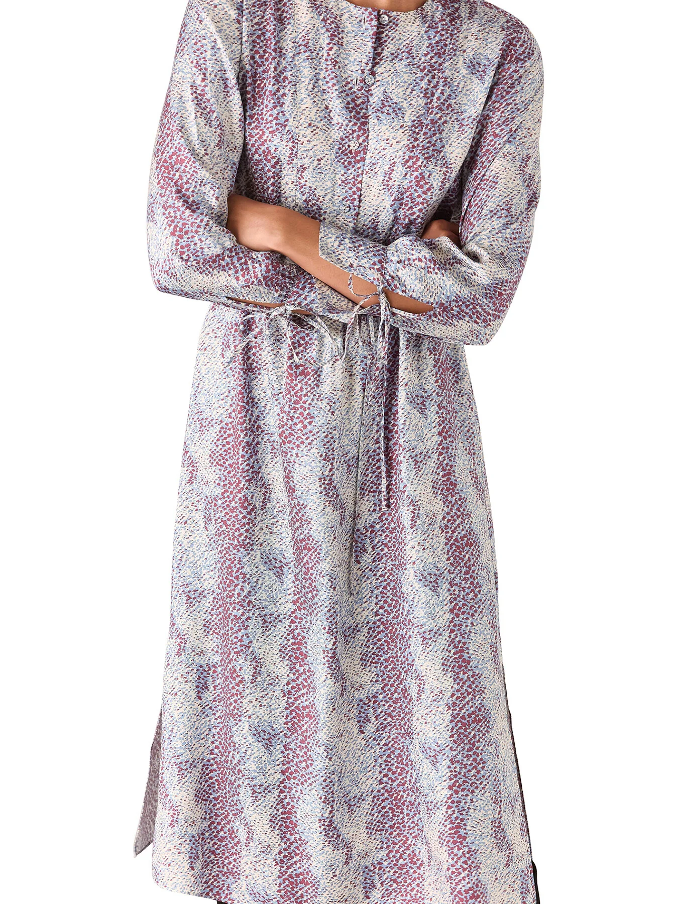 Mottled Snake Print Midi Dress - Image 4