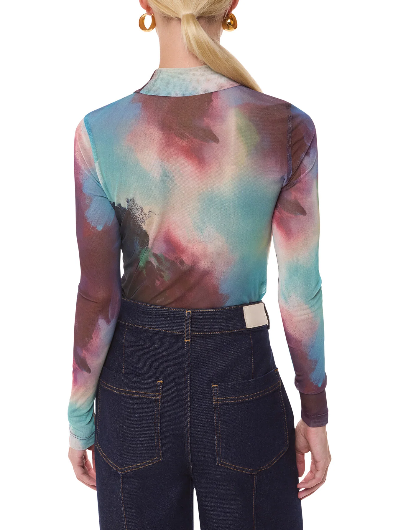 Oil Print Mesh Top - Image 3