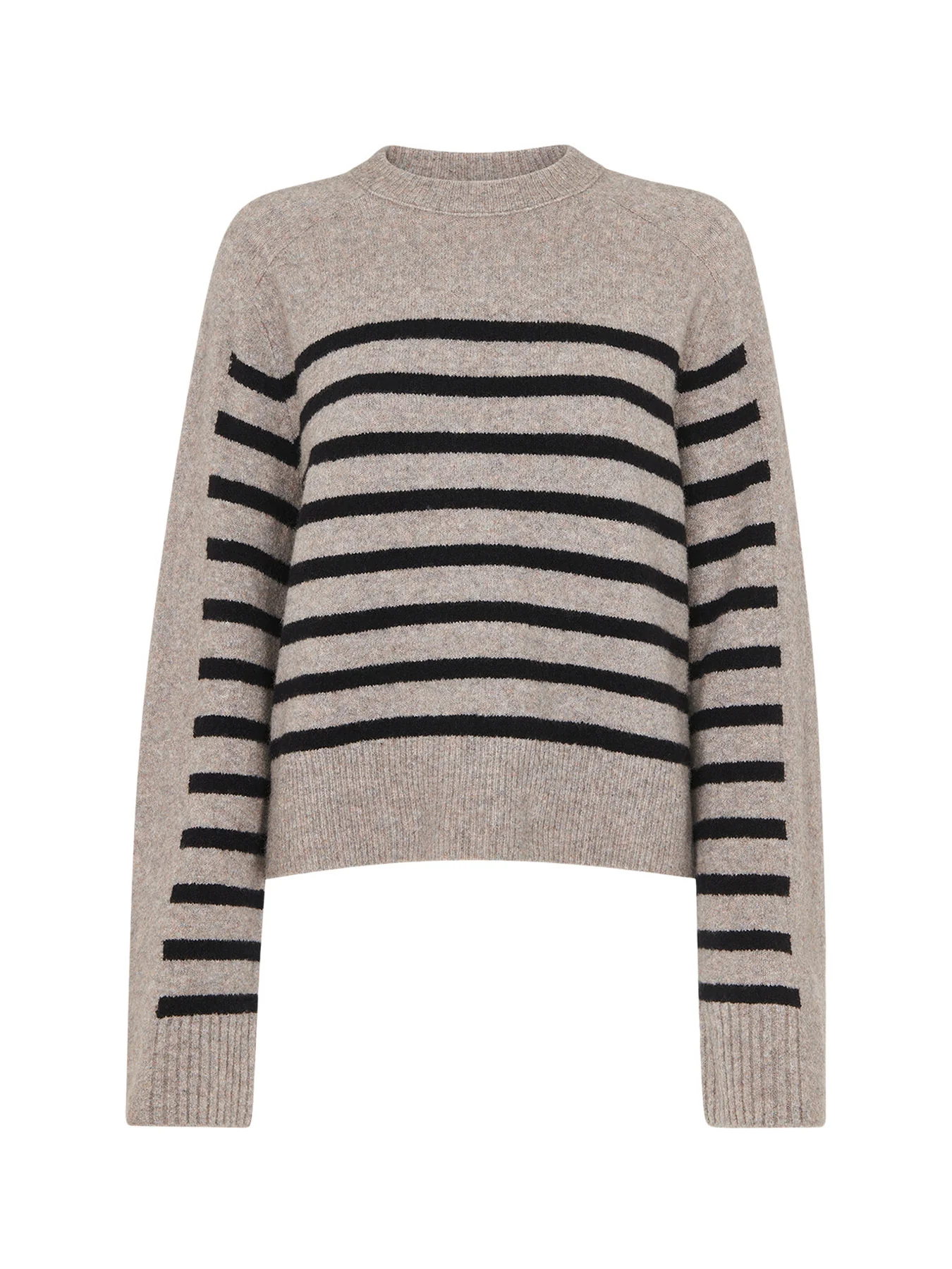 Wool Mix Stripe Contrast Knit