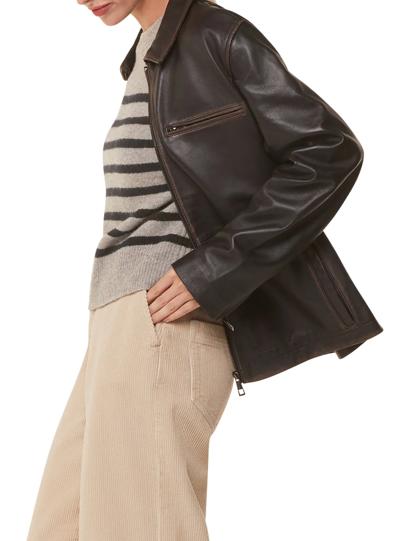 Wool Mix Stripe Contrast Knit - Image 2