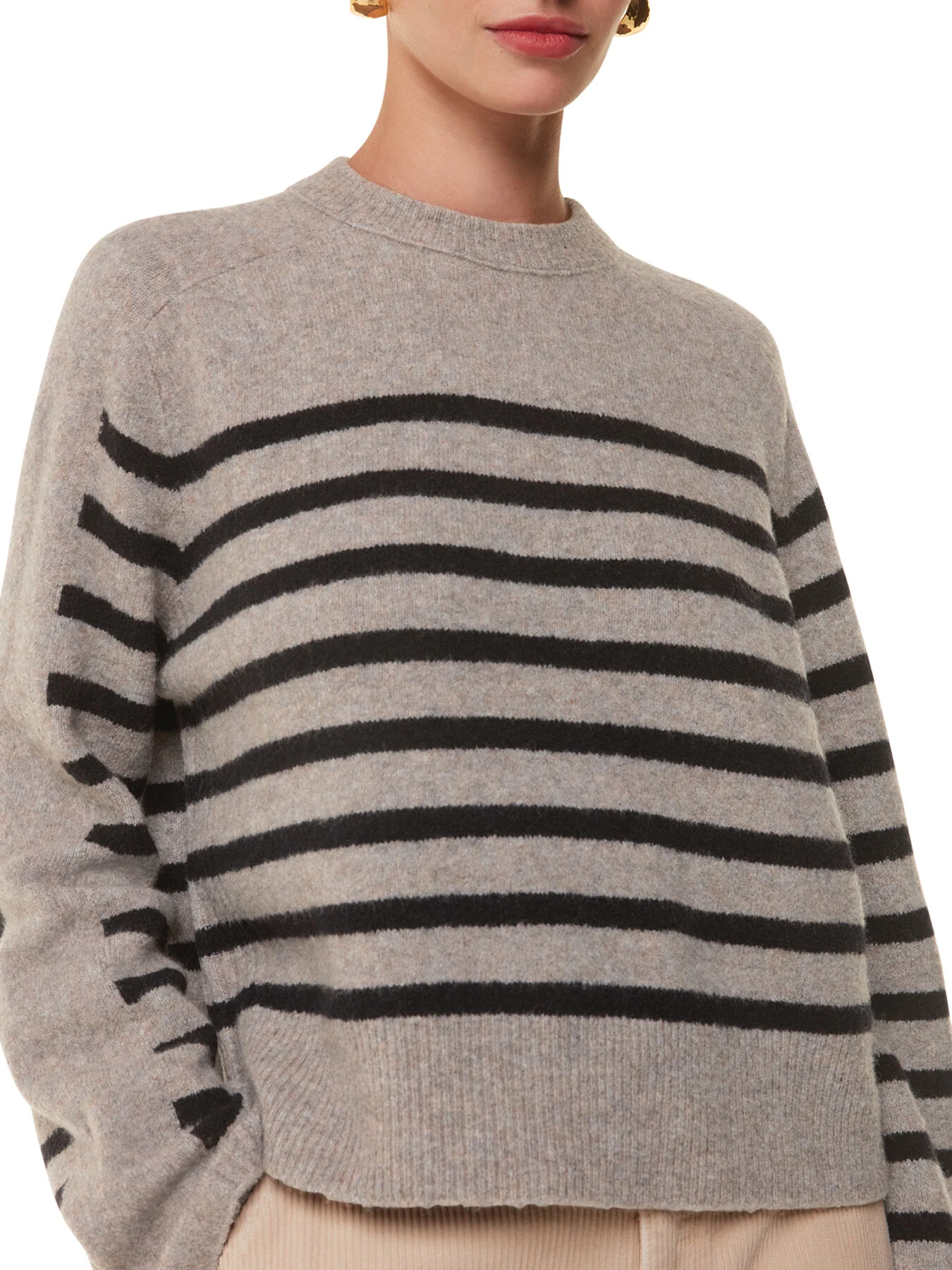 Wool Mix Stripe Contrast Knit - Image 4