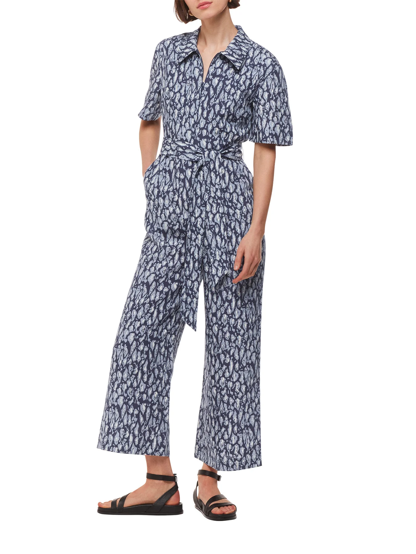 Leopard Linen Blend Jumpsuit - Image 2