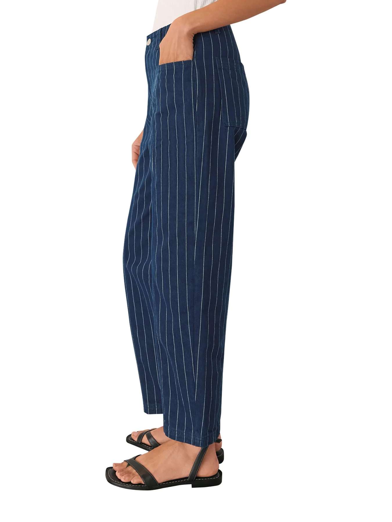 Pinstripe Barrel Leg Jean - Image 4