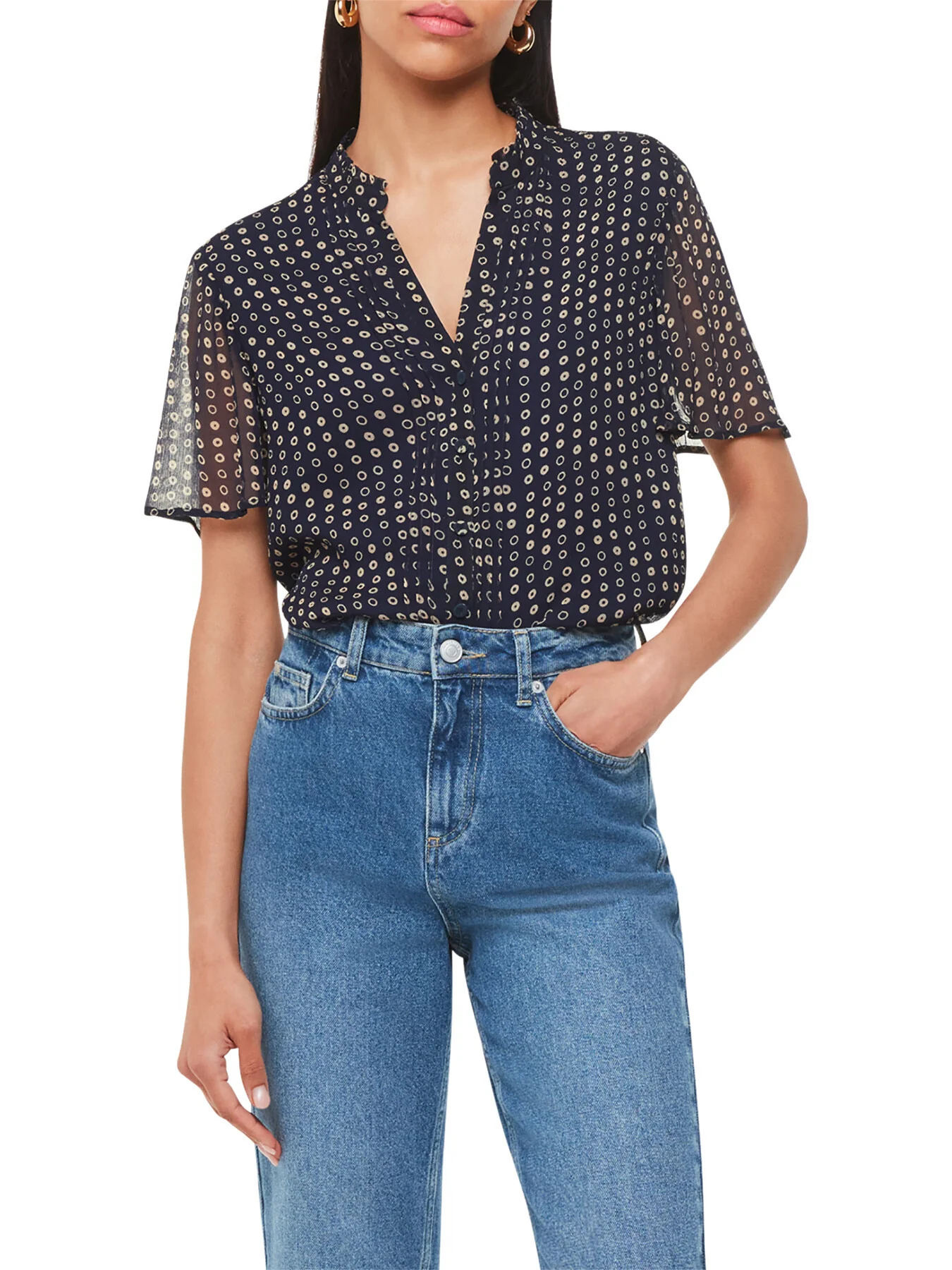Spotted Hoop Frill Blouse - Image 2