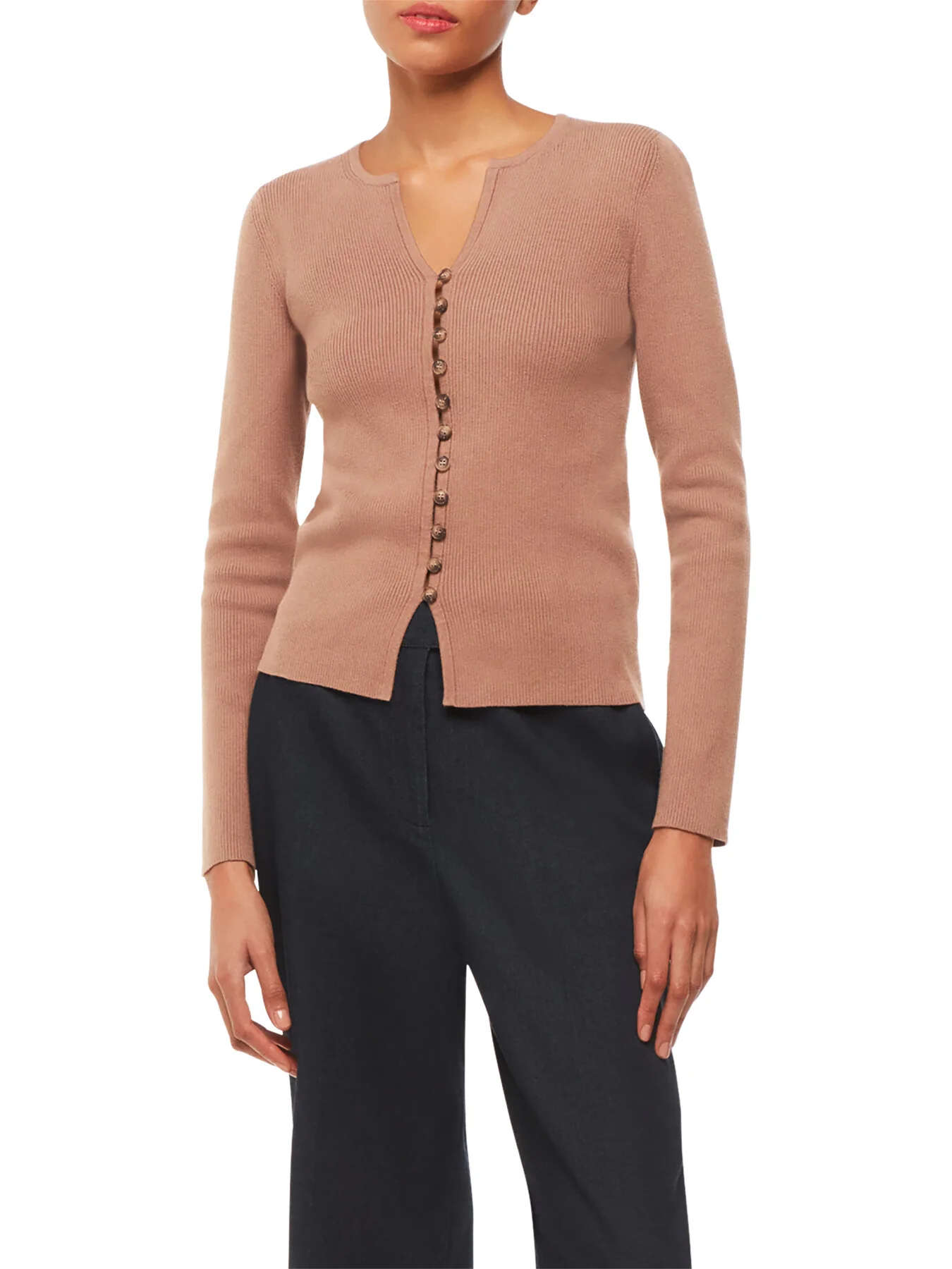Ribbed Button Through Cardigan - Image 2