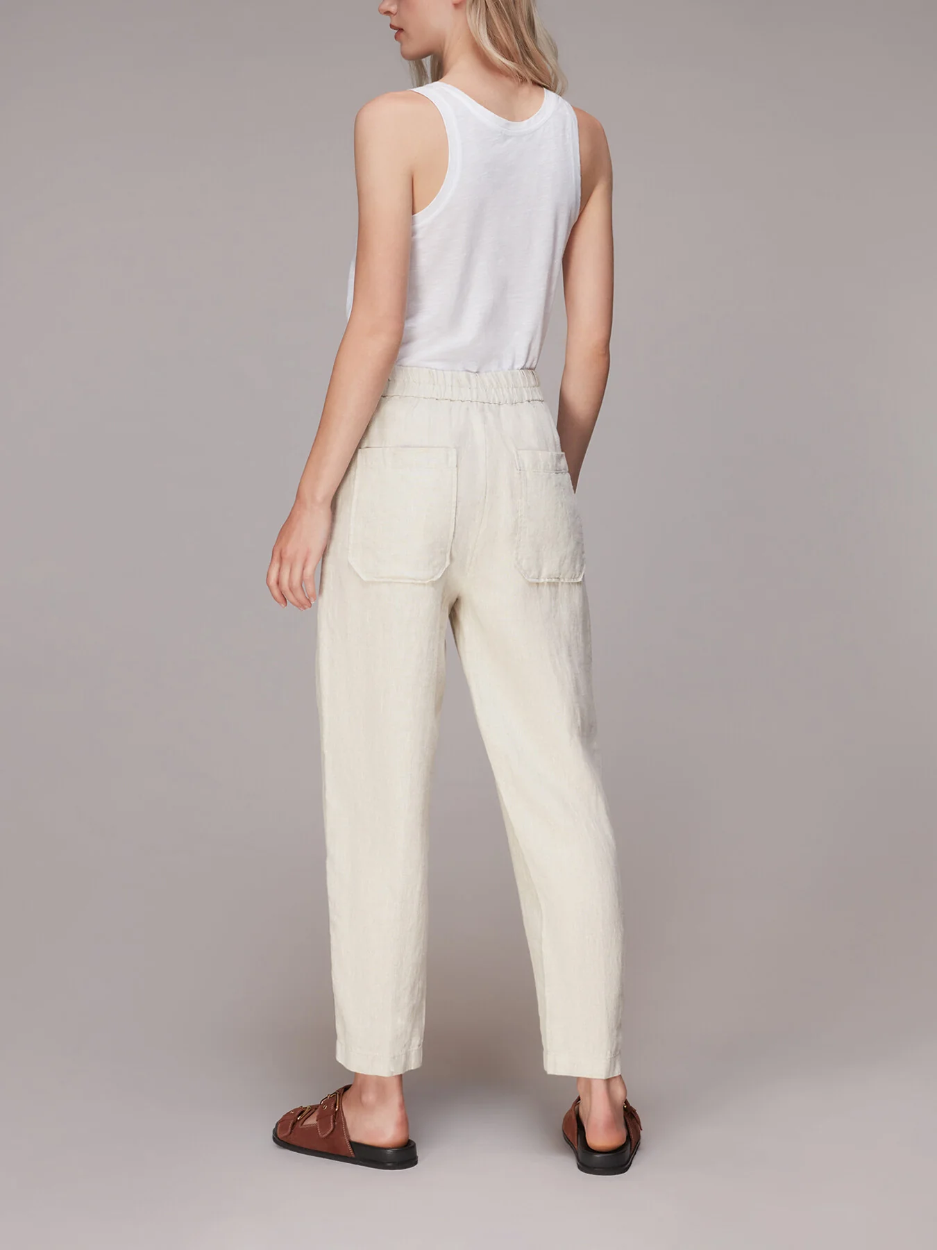 Linen Barrel Leg Trouser - Image 3