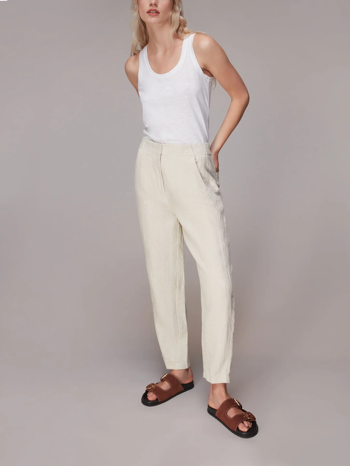 Linen Barrel Leg Trouser - Image 6